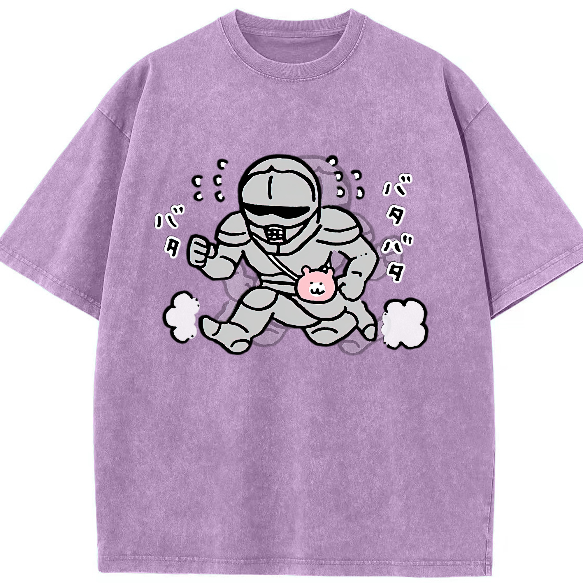 （画像用） ちいかわ 労働の鎧さん Chii-kawa Mr. Armor of Labor 綿100% ヴィンテージ風 半袖Tシャツ（フロントプリント）