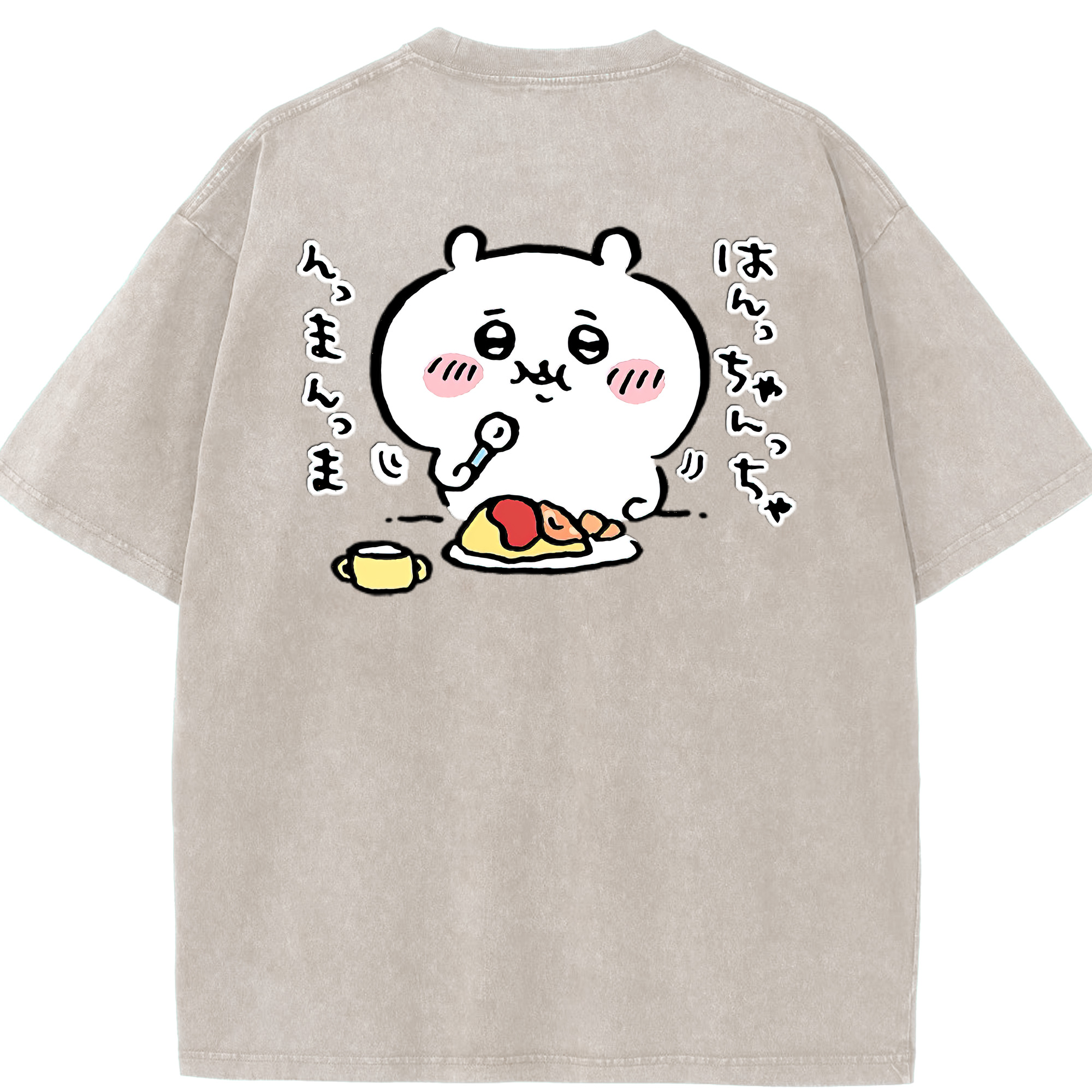 （画像用） ちいかわ ちいかわ Chii-kawa chiikawa 綿100% ヴィンテージ風 半袖Tシャツ（背面プリント）