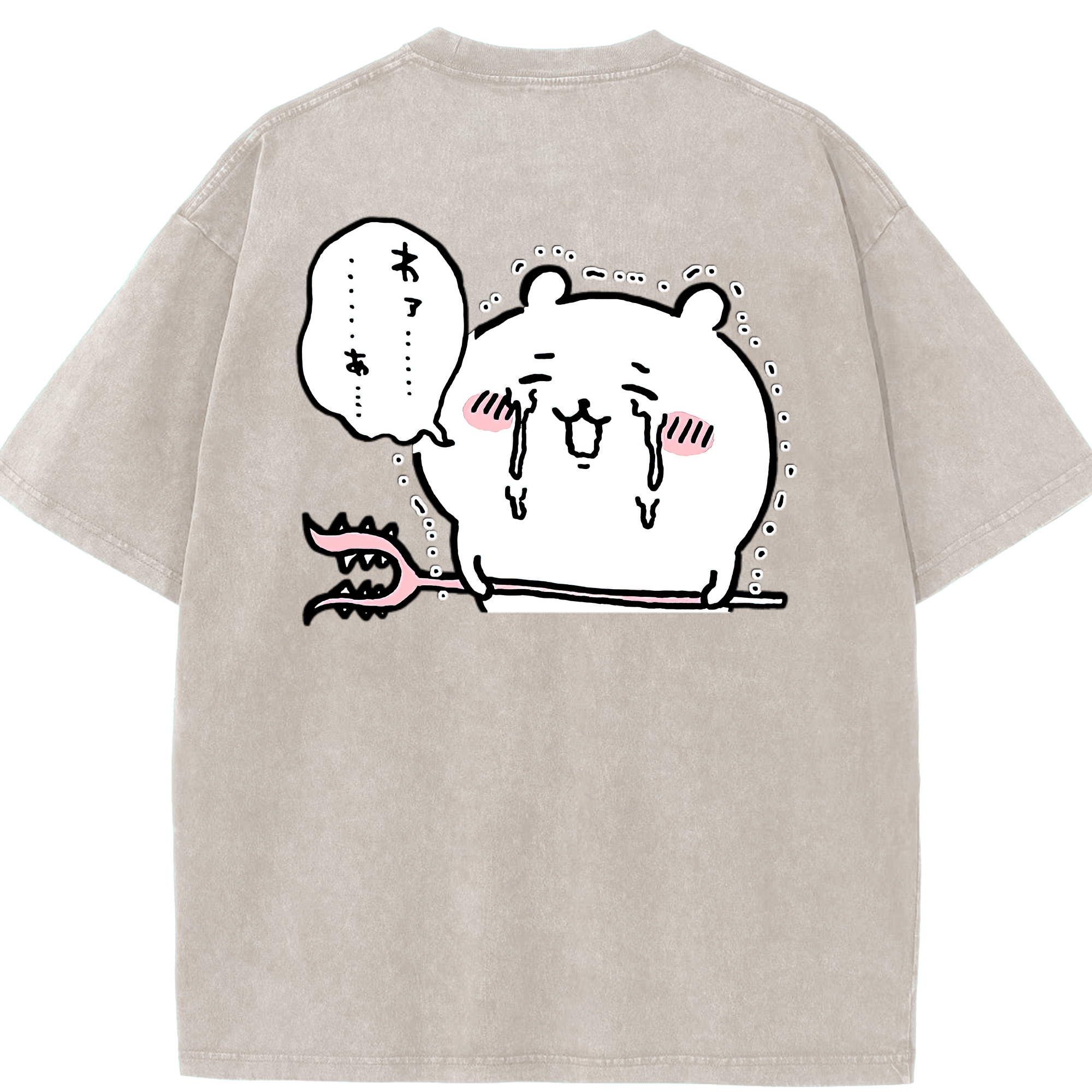 （画像用） ちいかわ ちいかわ Chii-kawa chiikawa 綿100% ヴィンテージ風 半袖Tシャツ（背面プリント）