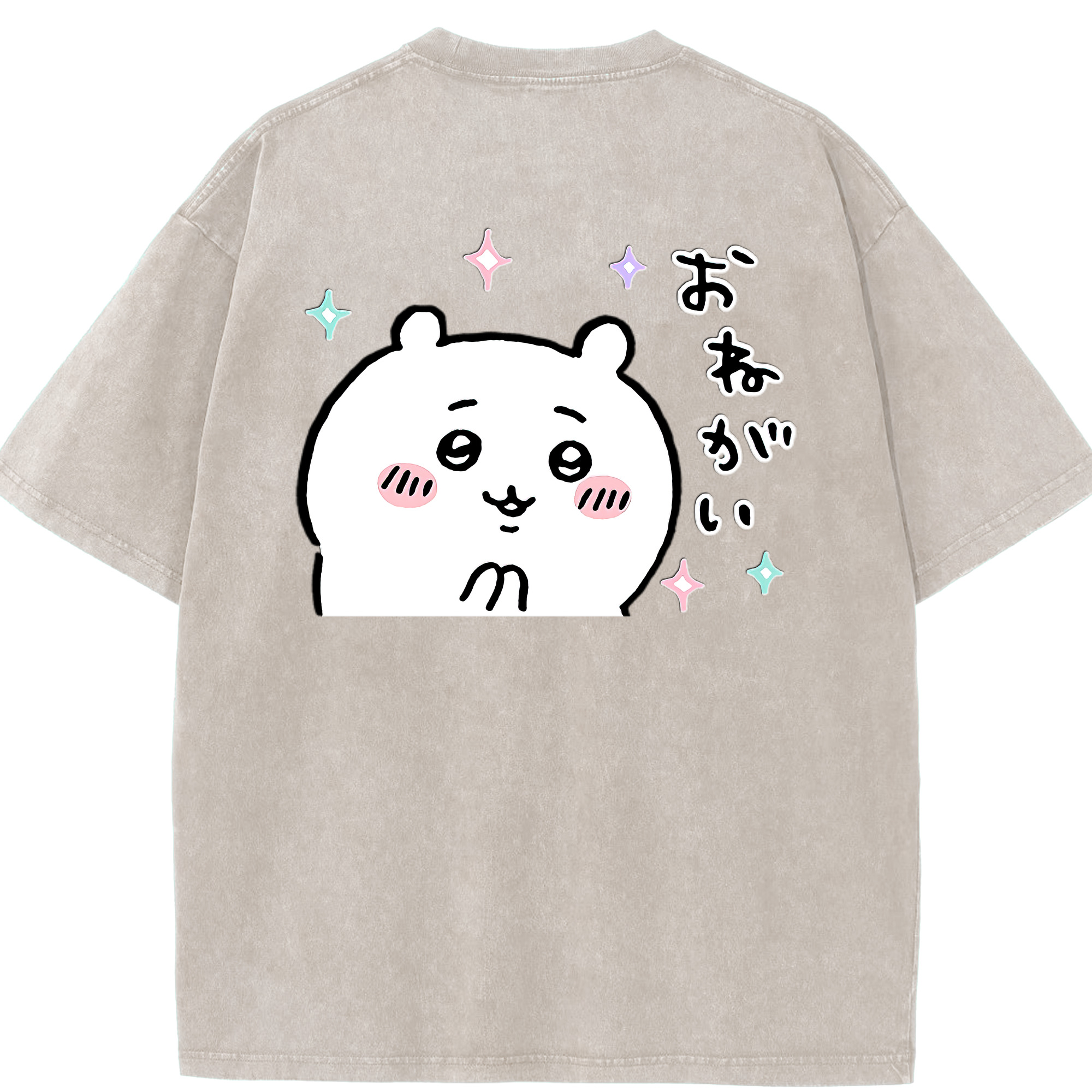 （画像用） ちいかわ ちいかわ Chii-kawa chiikawa 綿100% ヴィンテージ風 半袖Tシャツ（背面プリント）