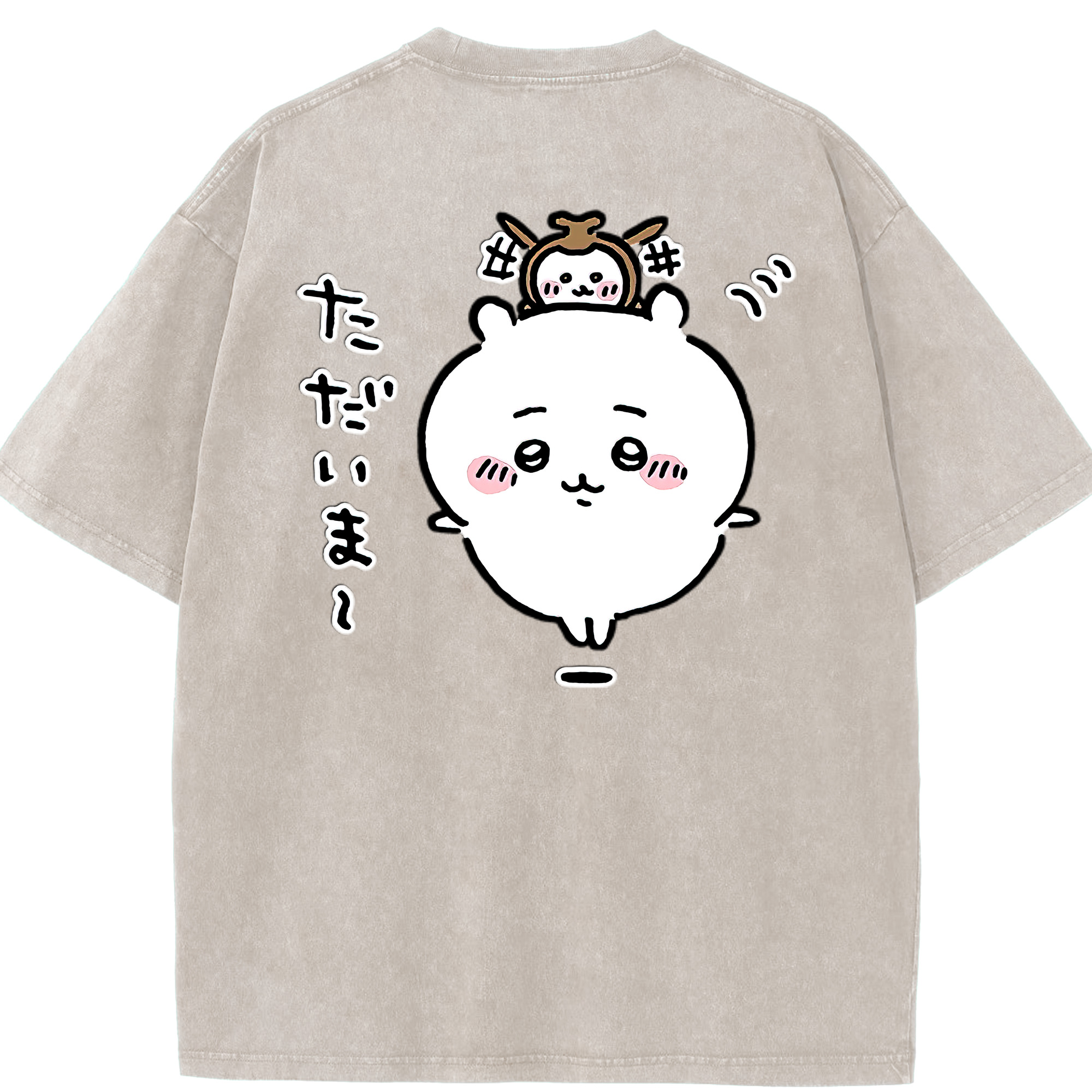 （画像用） ちいかわ ちいかわ Chii-kawa chiikawa 綿100% ヴィンテージ風 半袖Tシャツ（背面プリント）