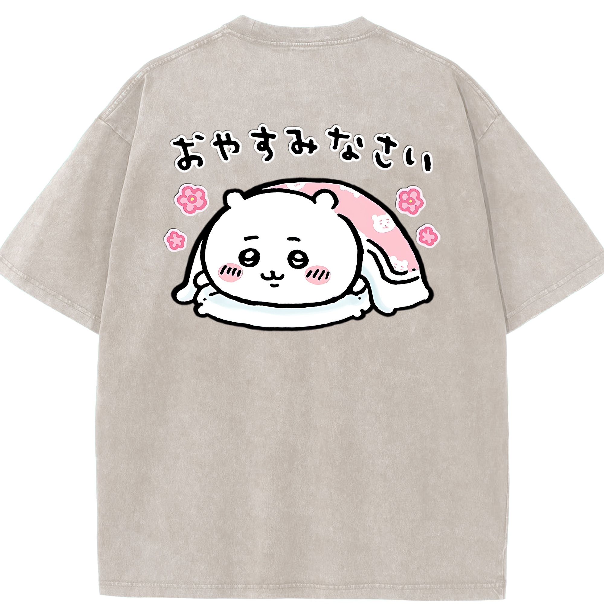 （画像用） ちいかわ ちいかわ Chii-kawa chiikawa 綿100% ヴィンテージ風 半袖Tシャツ（背面プリント）