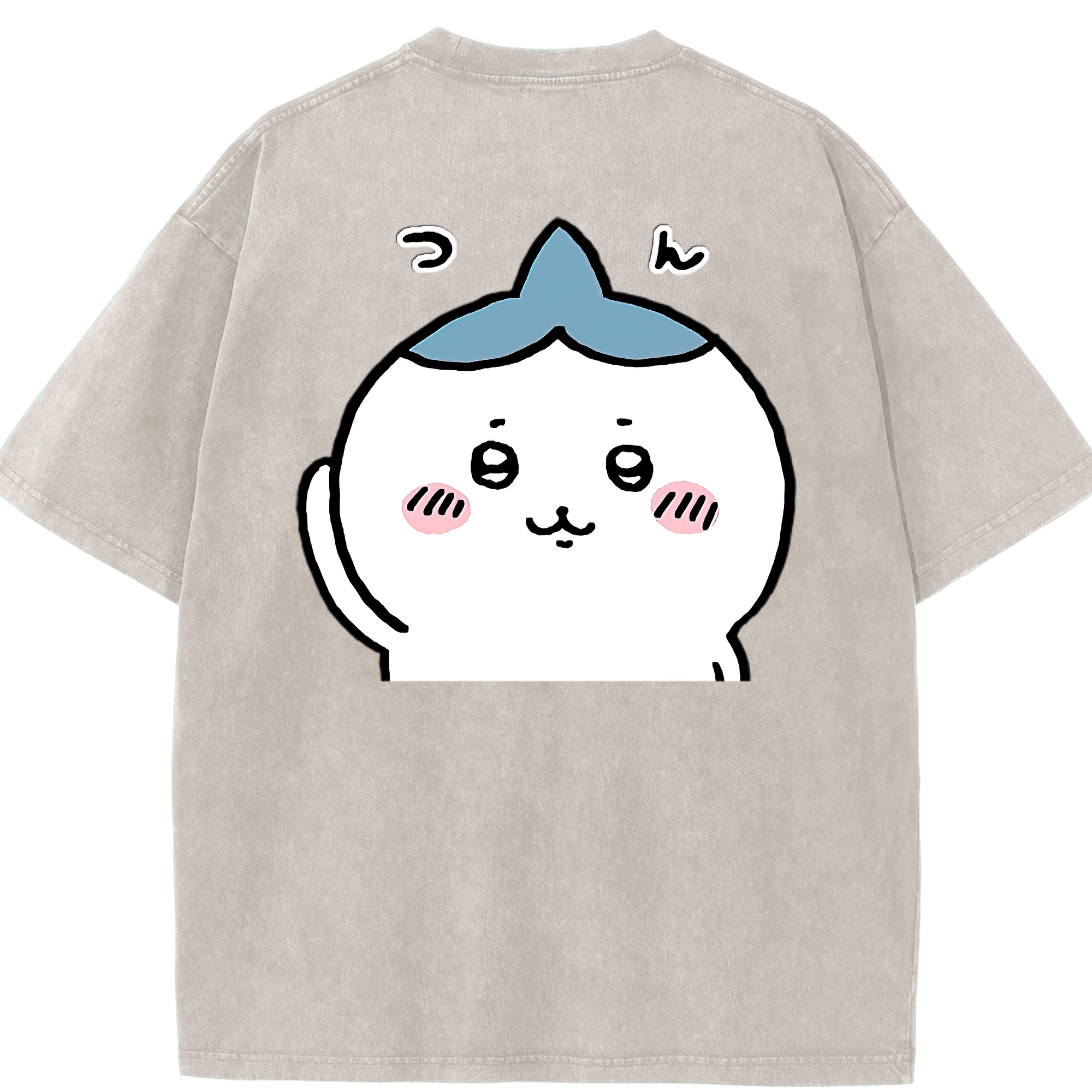 （画像用） ちいかわ ハチワレ Chii-kawa hachiware 綿100% ヴィンテージ風 半袖Tシャツ（背面プリント）