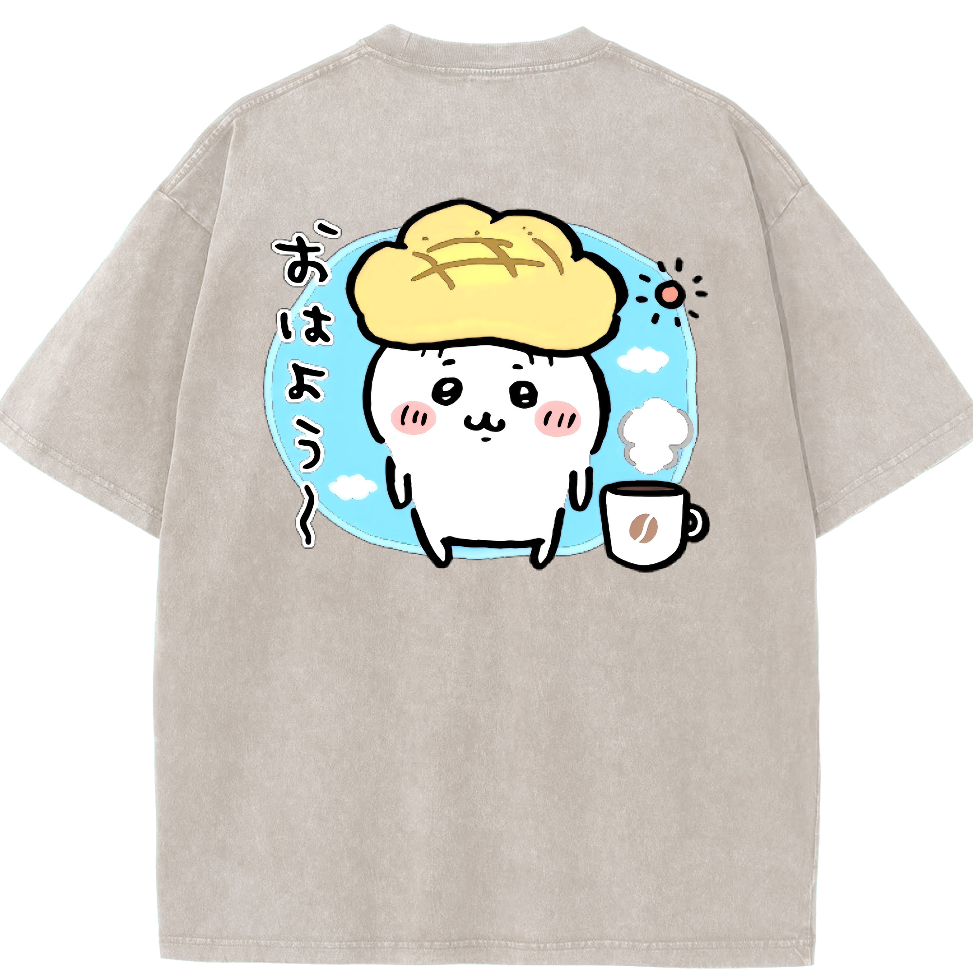 （画像用） ちいかわ ちいかわ Chii-kawa chiikawa 綿100% ヴィンテージ風 半袖Tシャツ（背面プリント）