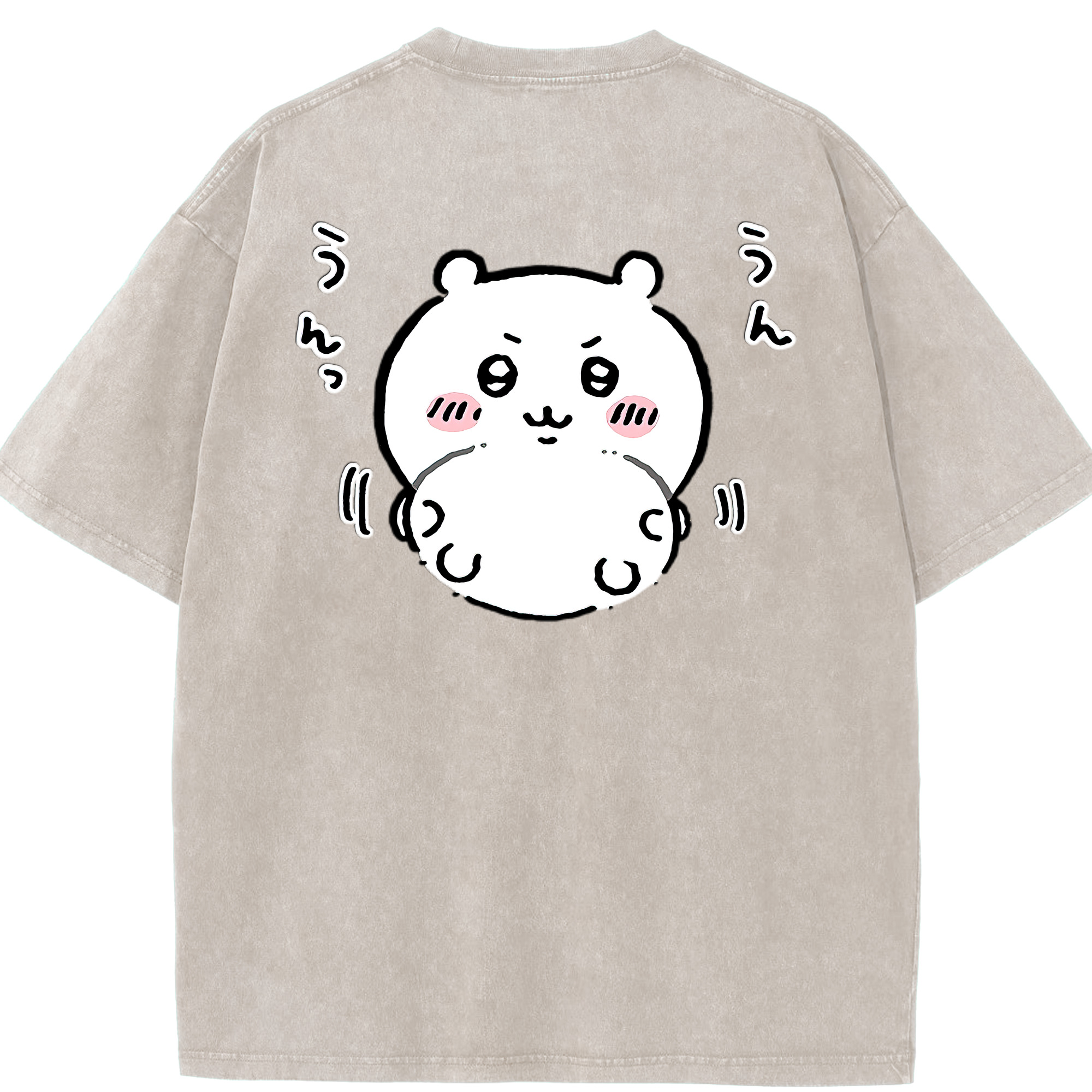 （画像用） ちいかわ ちいかわ Chii-kawa chiikawa 綿100% ヴィンテージ風 半袖Tシャツ（背面プリント）