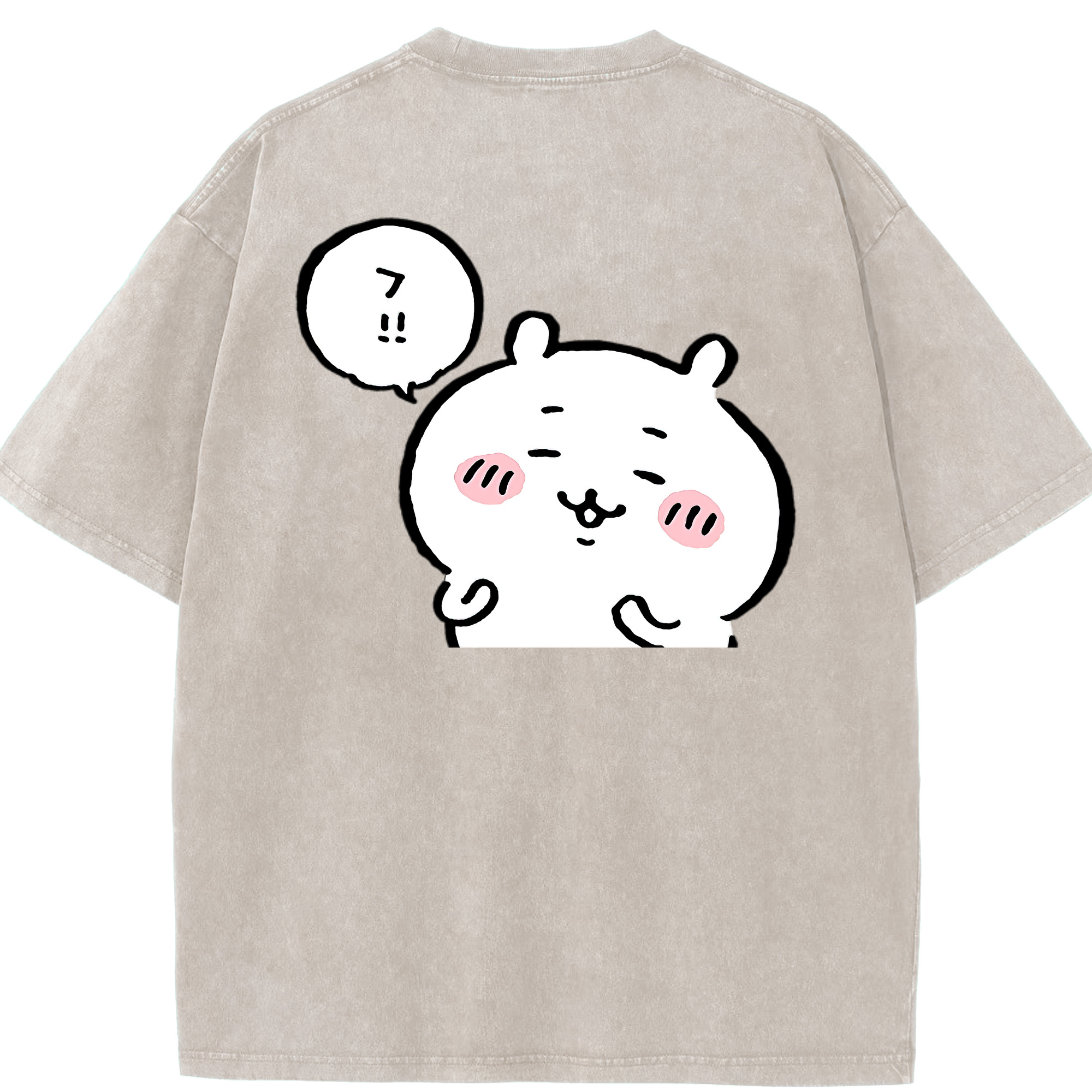 （画像用） ちいかわ ちいかわ Chii-kawa chiikawa 綿100% ヴィンテージ風 半袖Tシャツ（背面プリント）