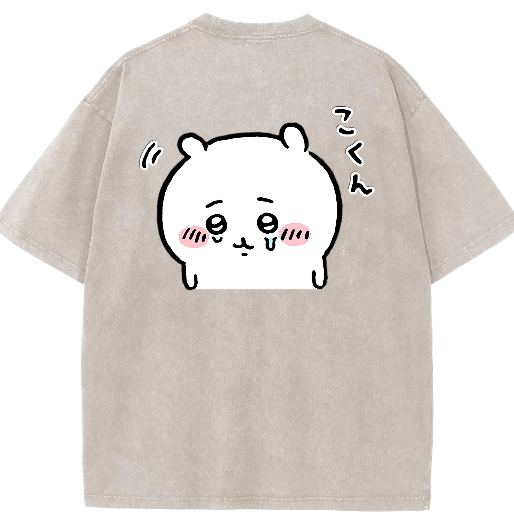 （画像用） ちいかわ ちいかわ Chii-kawa chiikawa 綿100% ヴィンテージ風 半袖Tシャツ（背面プリント）