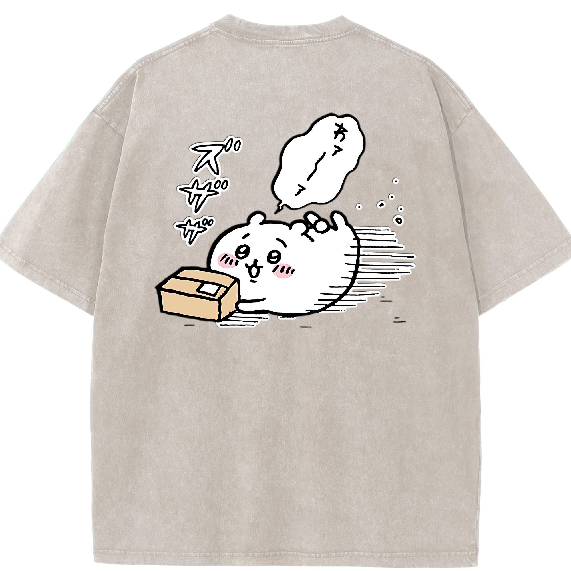 （画像用） ちいかわ ちいかわ Chii-kawa chiikawa 綿100% ヴィンテージ風 半袖Tシャツ（背面プリント）