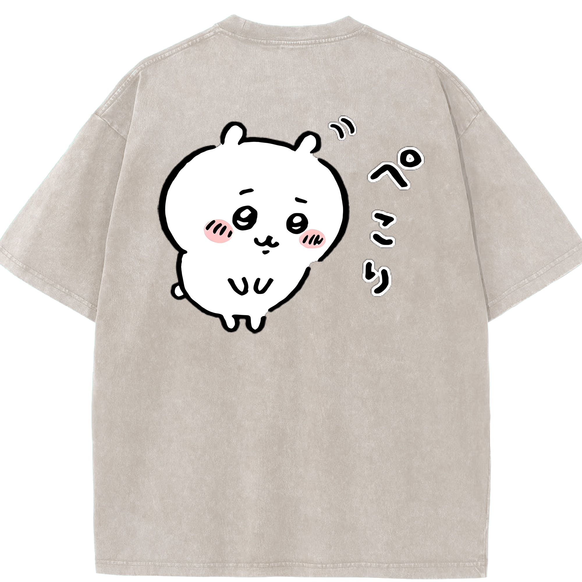 （画像用） ちいかわ ちいかわ Chii-kawa chiikawa 綿100% ヴィンテージ風 半袖Tシャツ（背面プリント）