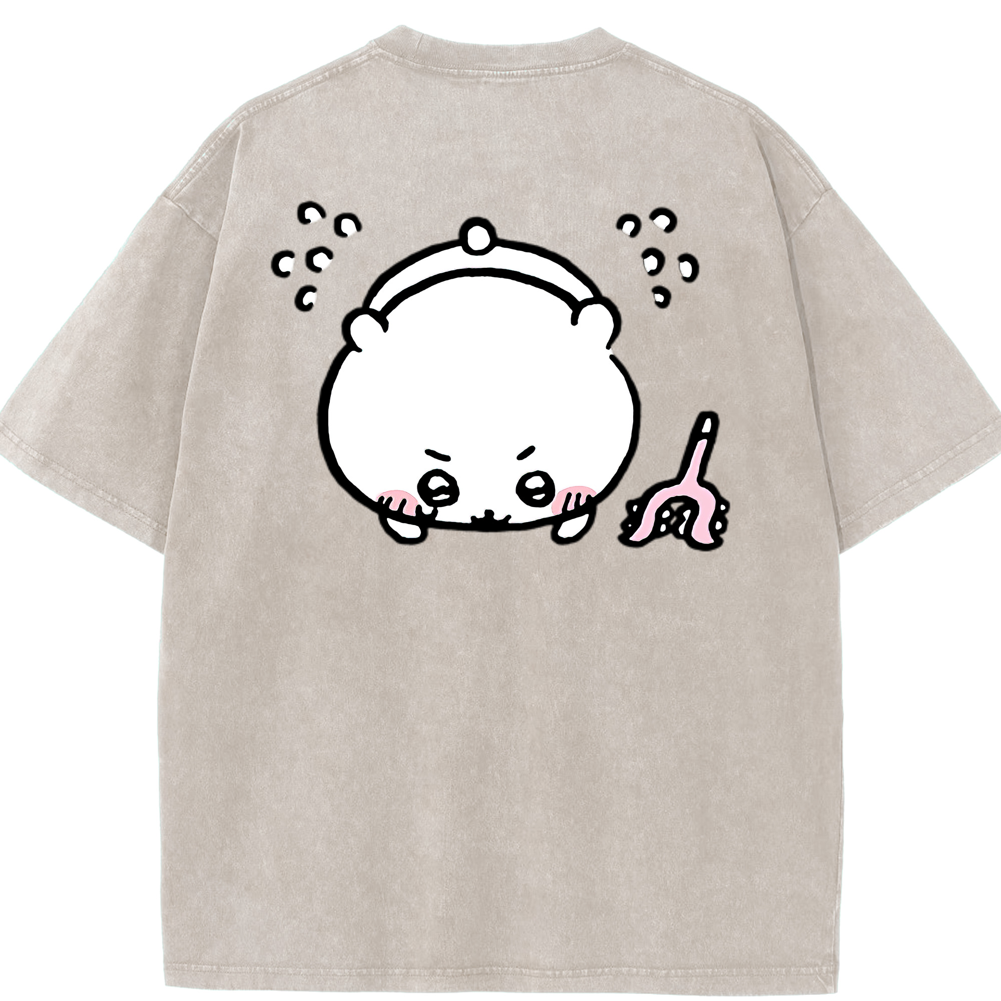 （画像用） ちいかわ ちいかわ Chii-kawa chiikawa 綿100% ヴィンテージ風 半袖Tシャツ（背面プリント）