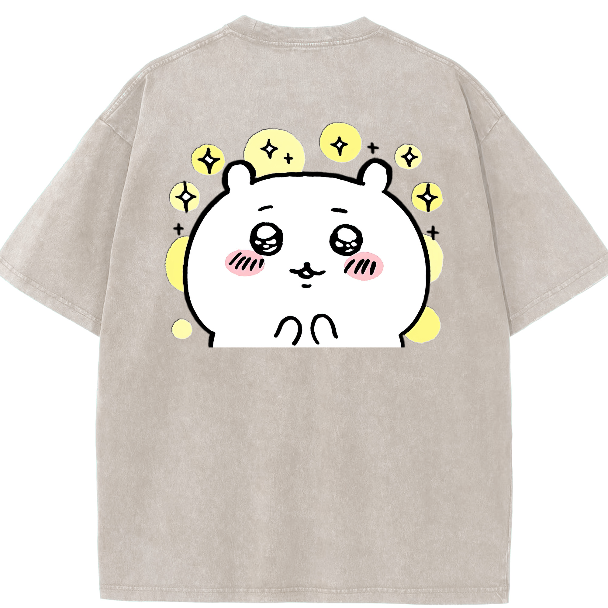 （画像用） ちいかわ ちいかわ Chii-kawa chiikawa 綿100% ヴィンテージ風 半袖Tシャツ（背面プリント）
