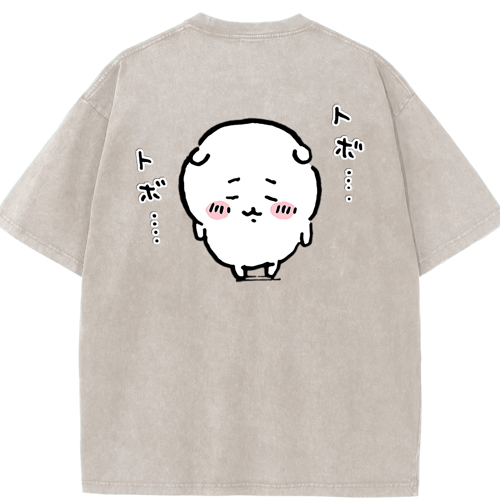 （画像用） ちいかわ ちいかわ Chii-kawa chiikawa 綿100% ヴィンテージ風 半袖Tシャツ（背面プリント）