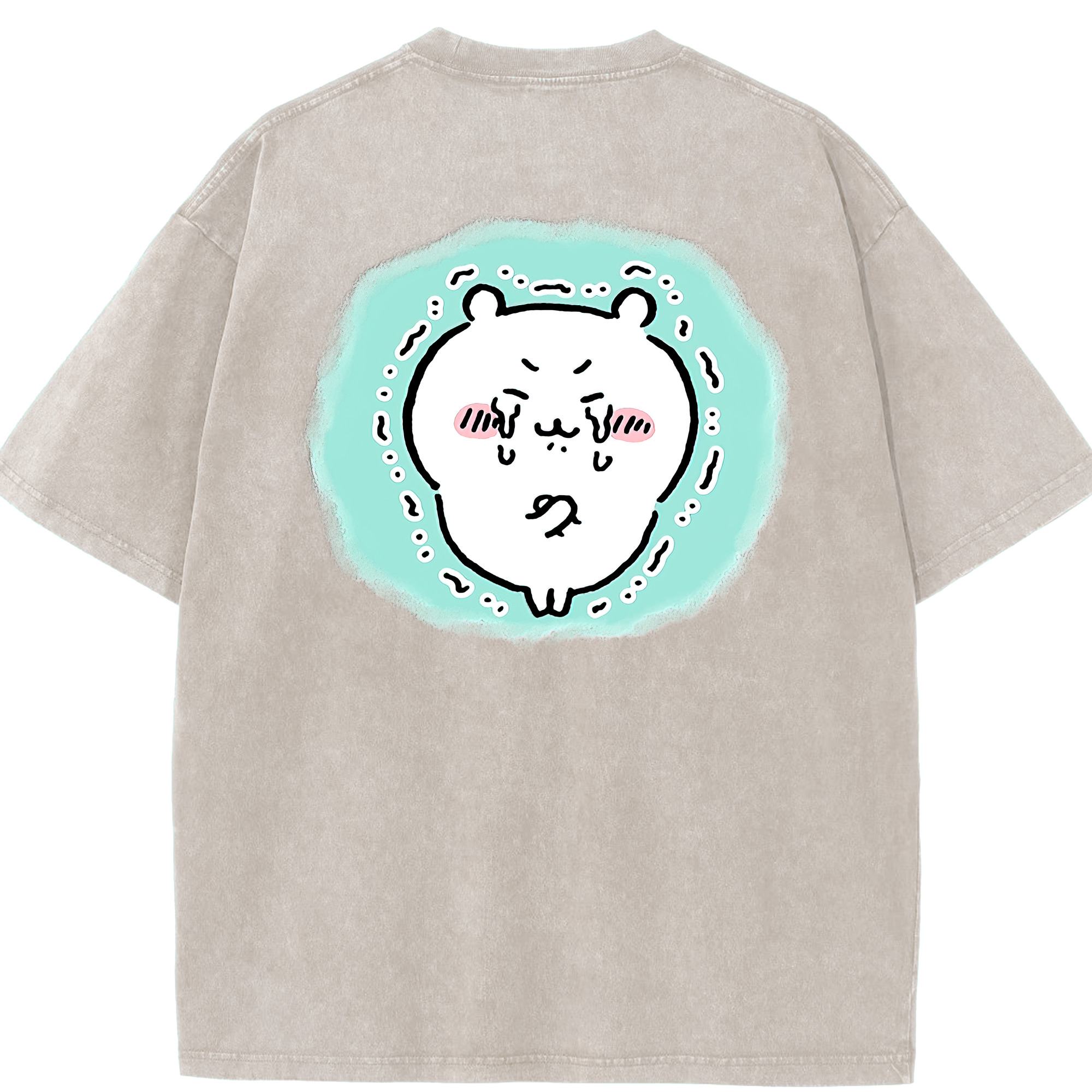（画像用） ちいかわ ちいかわ Chii-kawa chiikawa 綿100% ヴィンテージ風 半袖Tシャツ（背面プリント）