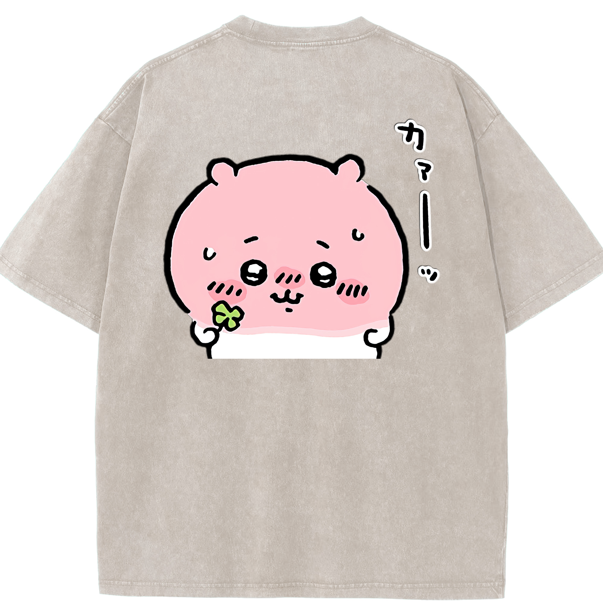（画像用） ちいかわ ちいかわ Chii-kawa chiikawa 綿100% ヴィンテージ風 半袖Tシャツ（背面プリント）