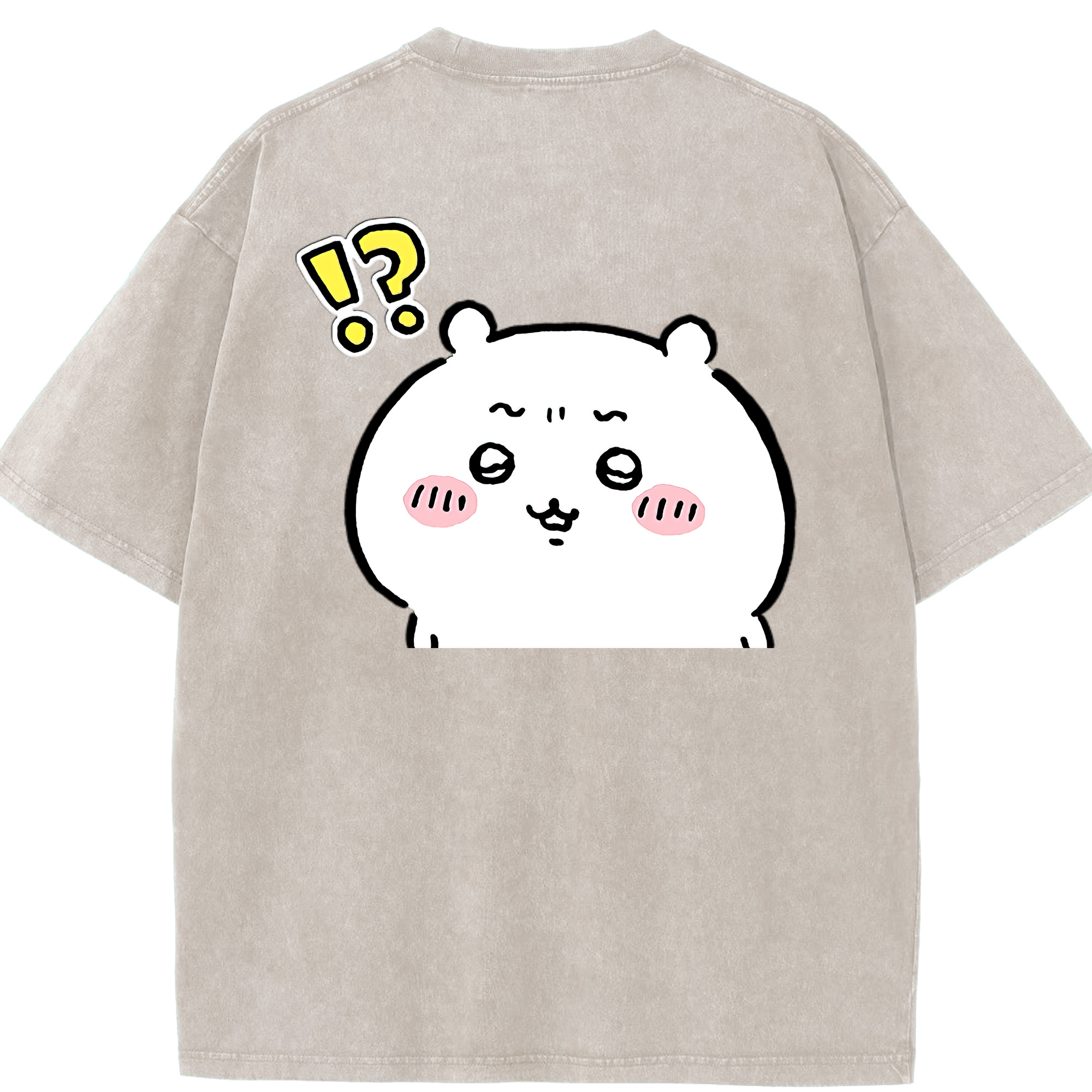 （画像用） ちいかわ ちいかわ Chii-kawa chiikawa 綿100% ヴィンテージ風 半袖Tシャツ（背面プリント）