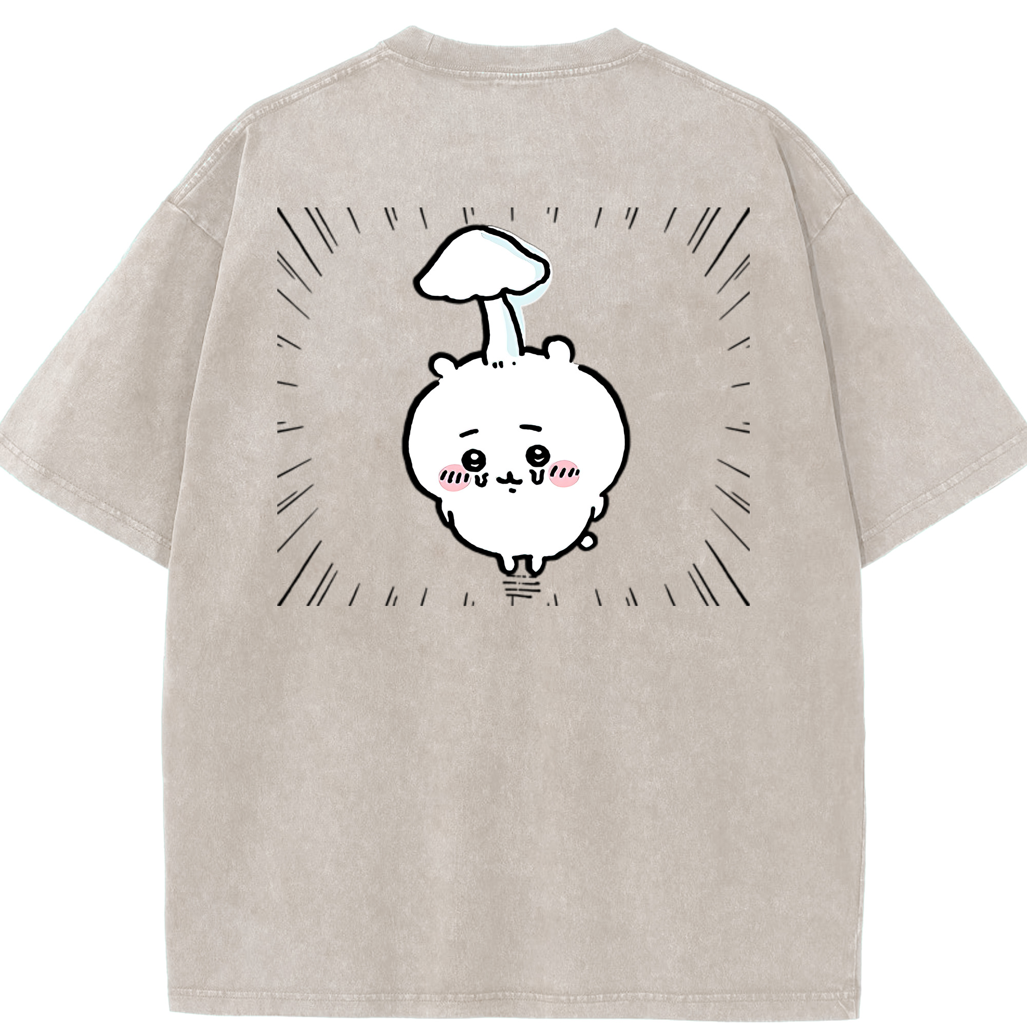 （画像用） ちいかわ ちいかわ Chii-kawa chiikawa 綿100% ヴィンテージ風 半袖Tシャツ（背面プリント）