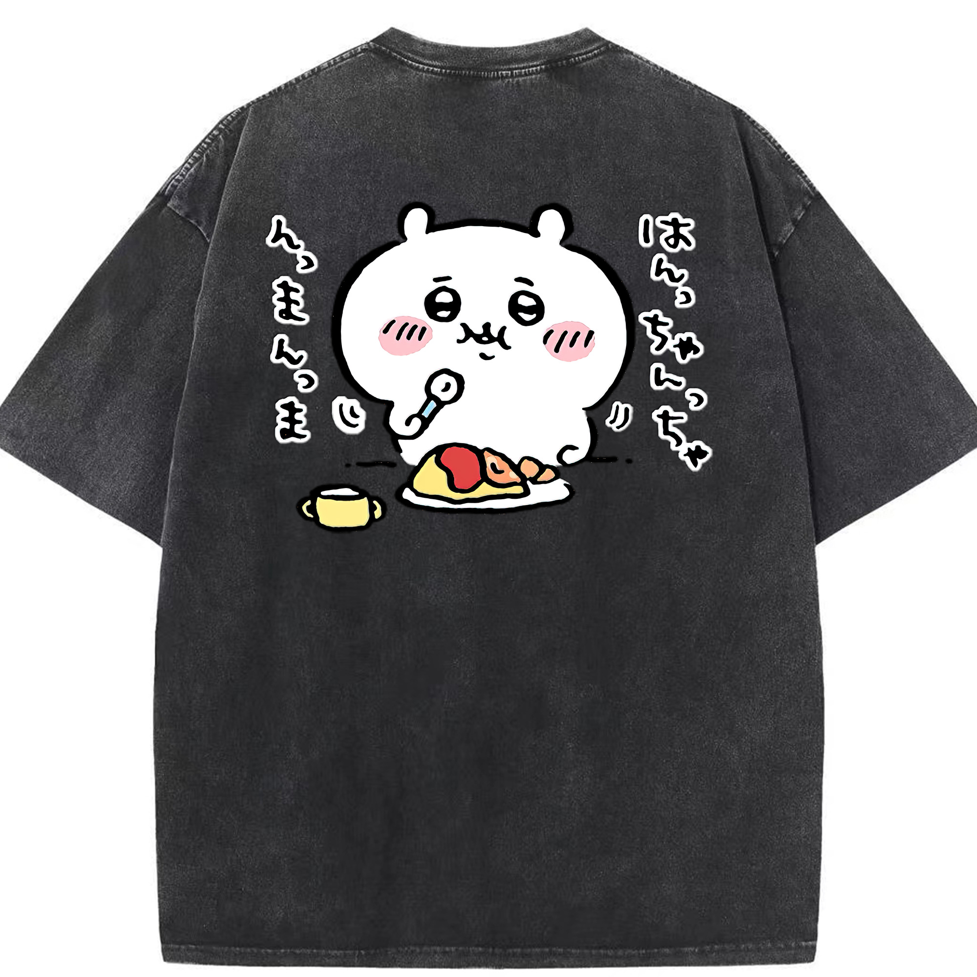 （画像用） ちいかわ ちいかわ Chii-kawa chiikawa 綿100% ヴィンテージ風 半袖Tシャツ（背面プリント）