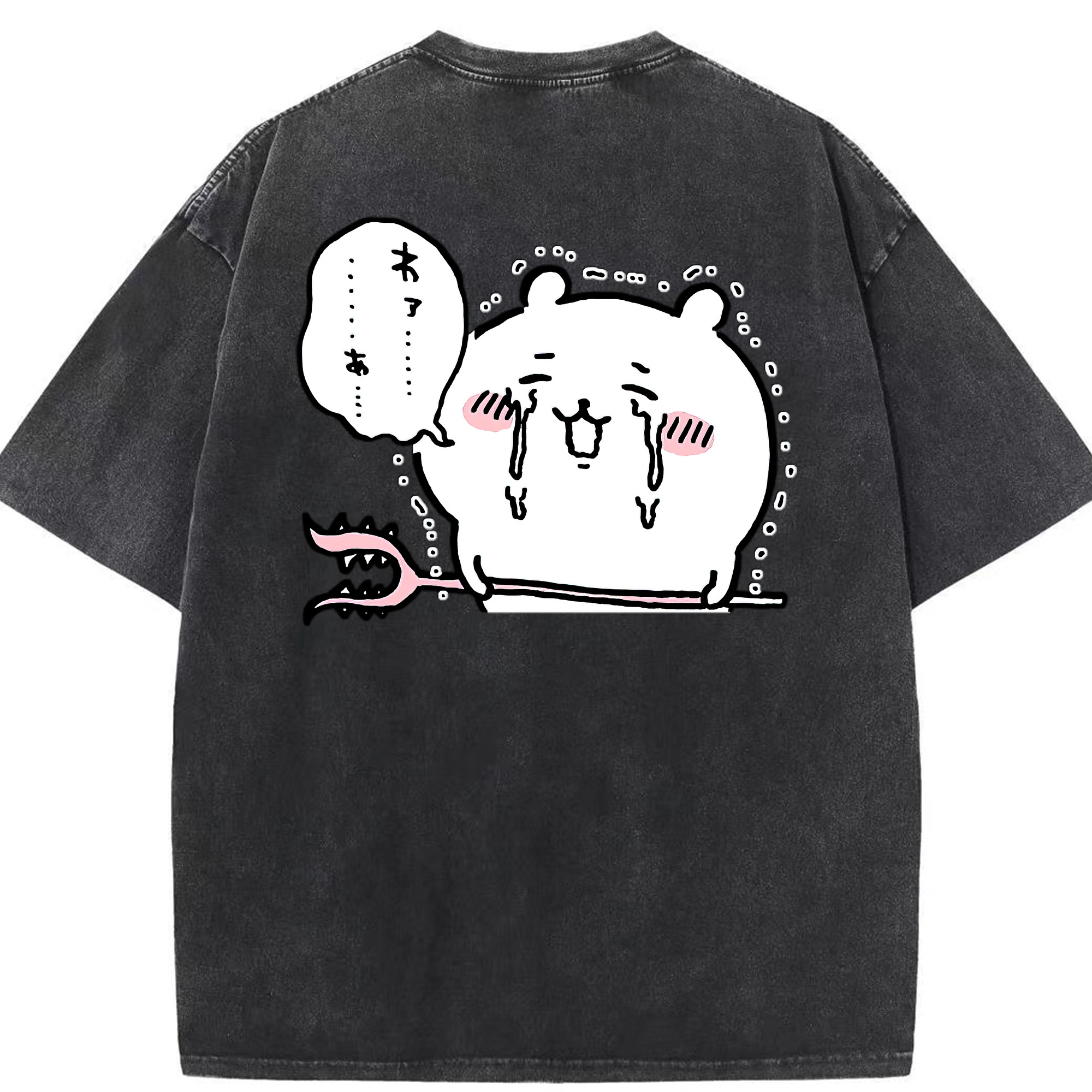 （画像用） ちいかわ ちいかわ Chii-kawa chiikawa 綿100% ヴィンテージ風 半袖Tシャツ（背面プリント）