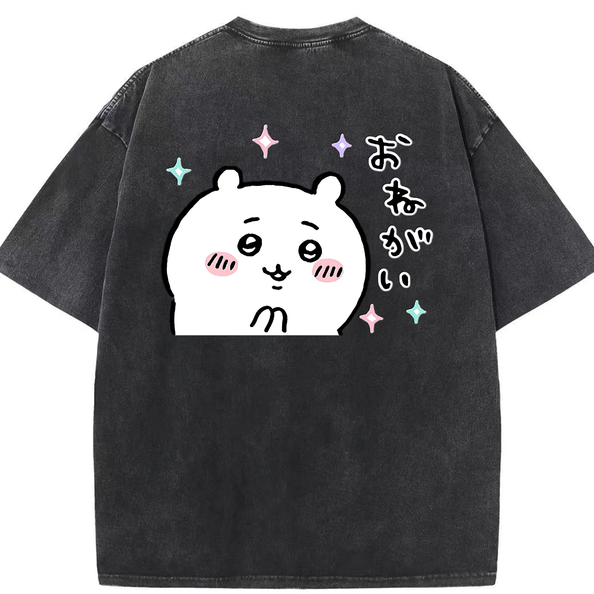 （画像用） ちいかわ ちいかわ Chii-kawa chiikawa 綿100% ヴィンテージ風 半袖Tシャツ（背面プリント）