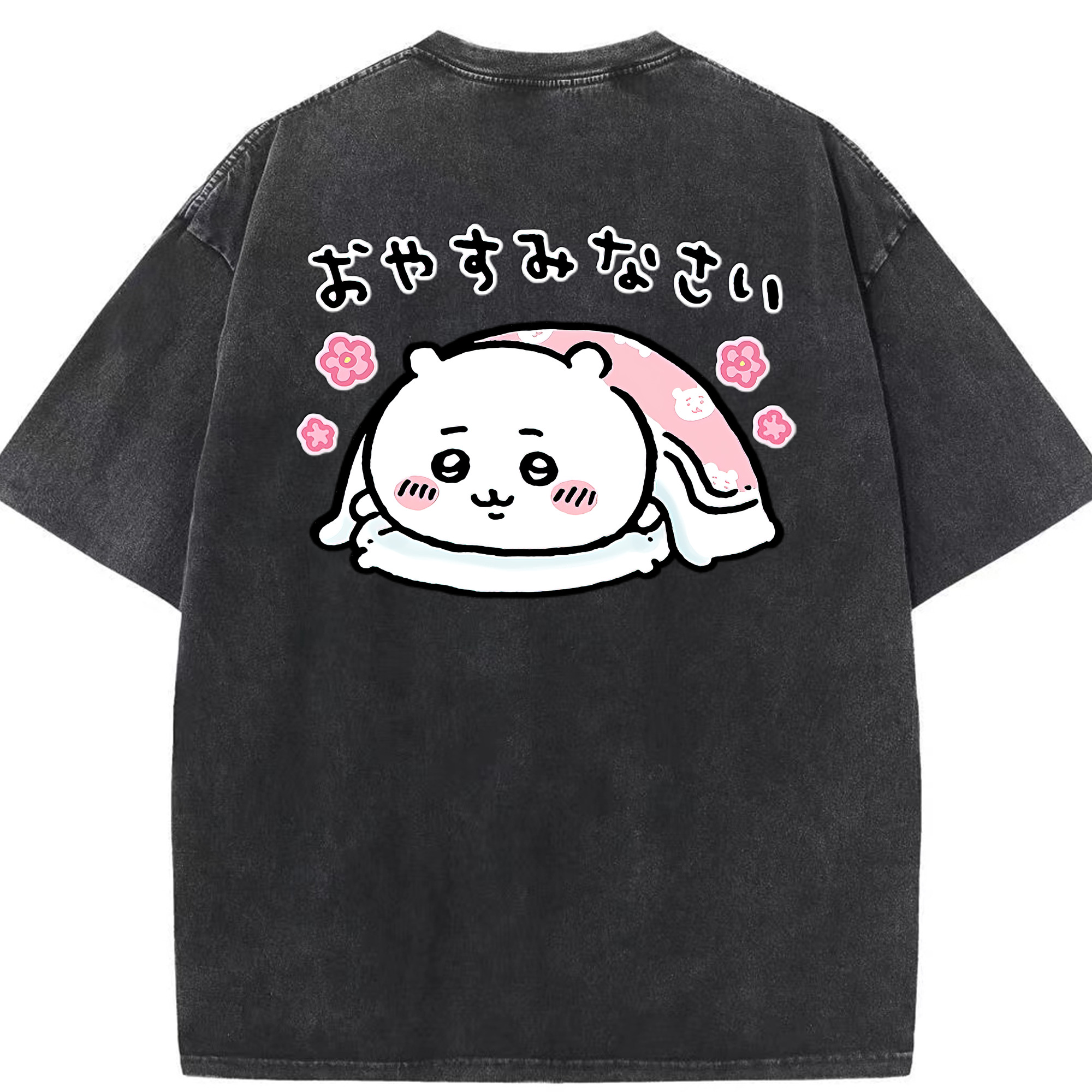 （画像用） ちいかわ ちいかわ Chii-kawa chiikawa 綿100% ヴィンテージ風 半袖Tシャツ（背面プリント）