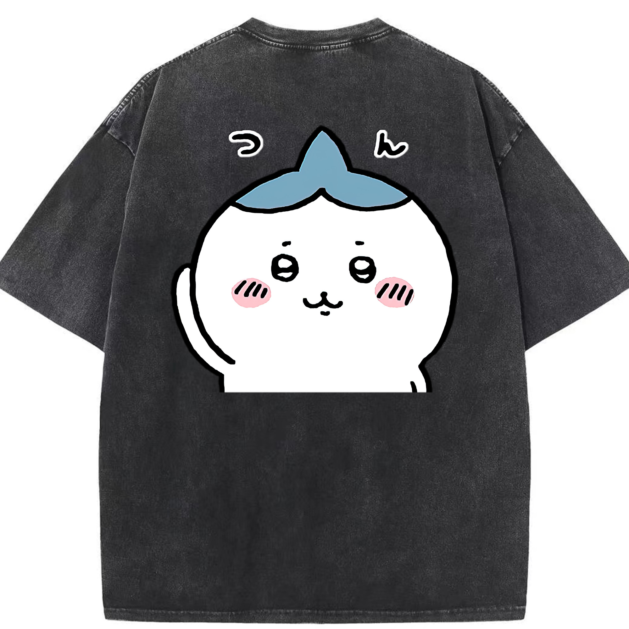 （画像用） ちいかわ ハチワレ Chii-kawa hachiware 綿100% ヴィンテージ風 半袖Tシャツ（背面プリント）