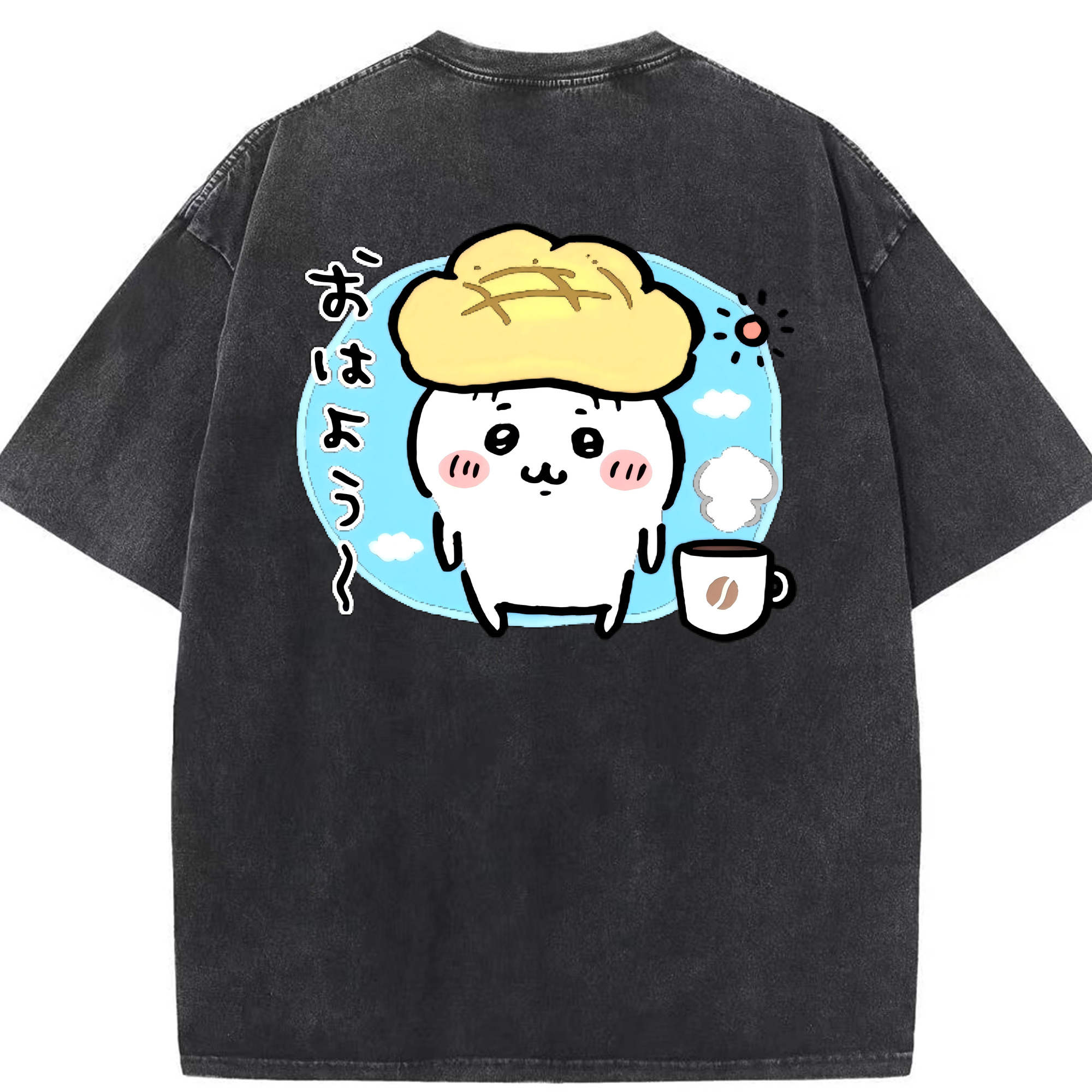 （画像用） ちいかわ ちいかわ Chii-kawa chiikawa 綿100% ヴィンテージ風 半袖Tシャツ（背面プリント）