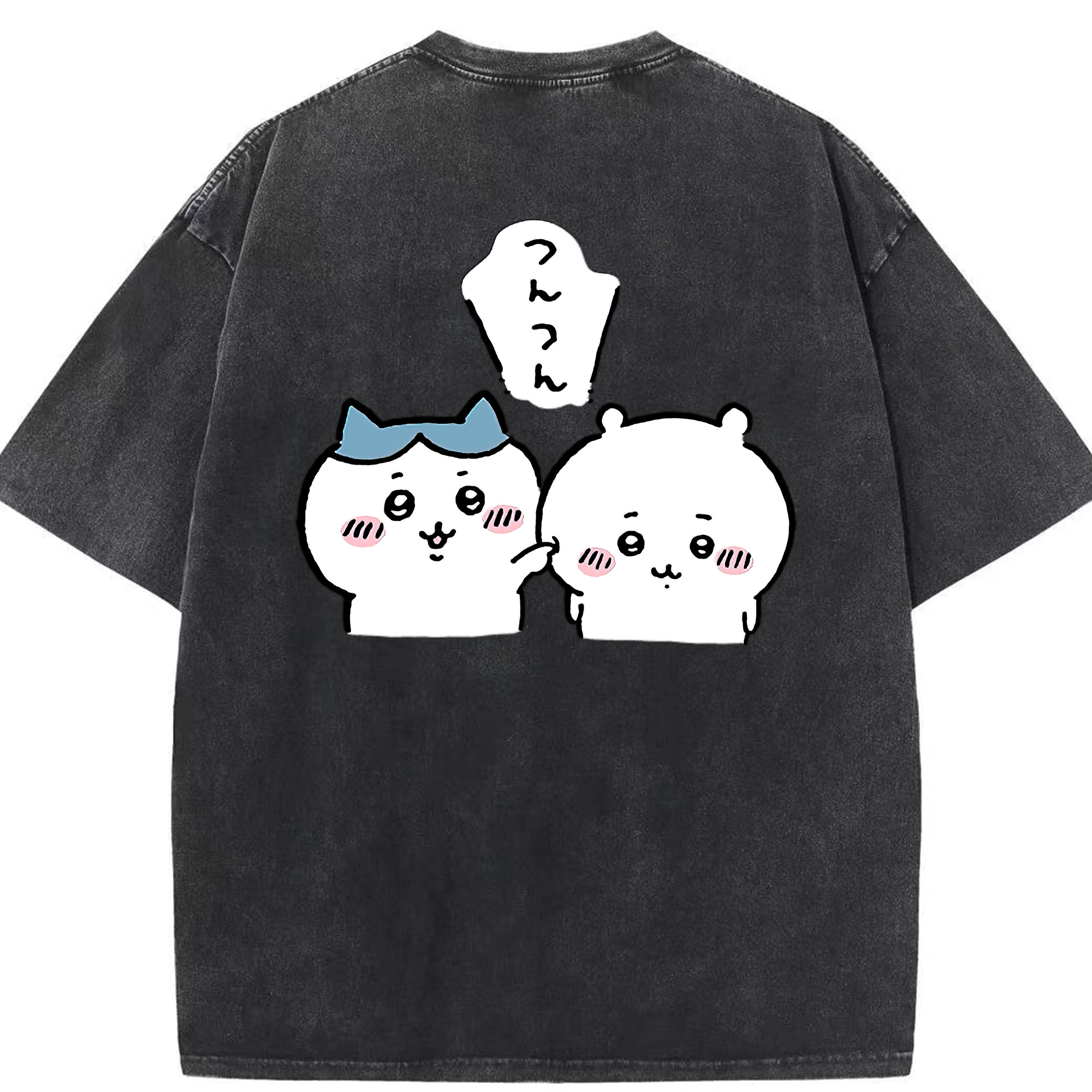 （画像用） ちいかわ ちいかわ Chii-kawa chiikawa 綿100% ヴィンテージ風 半袖Tシャツ（背面プリント）