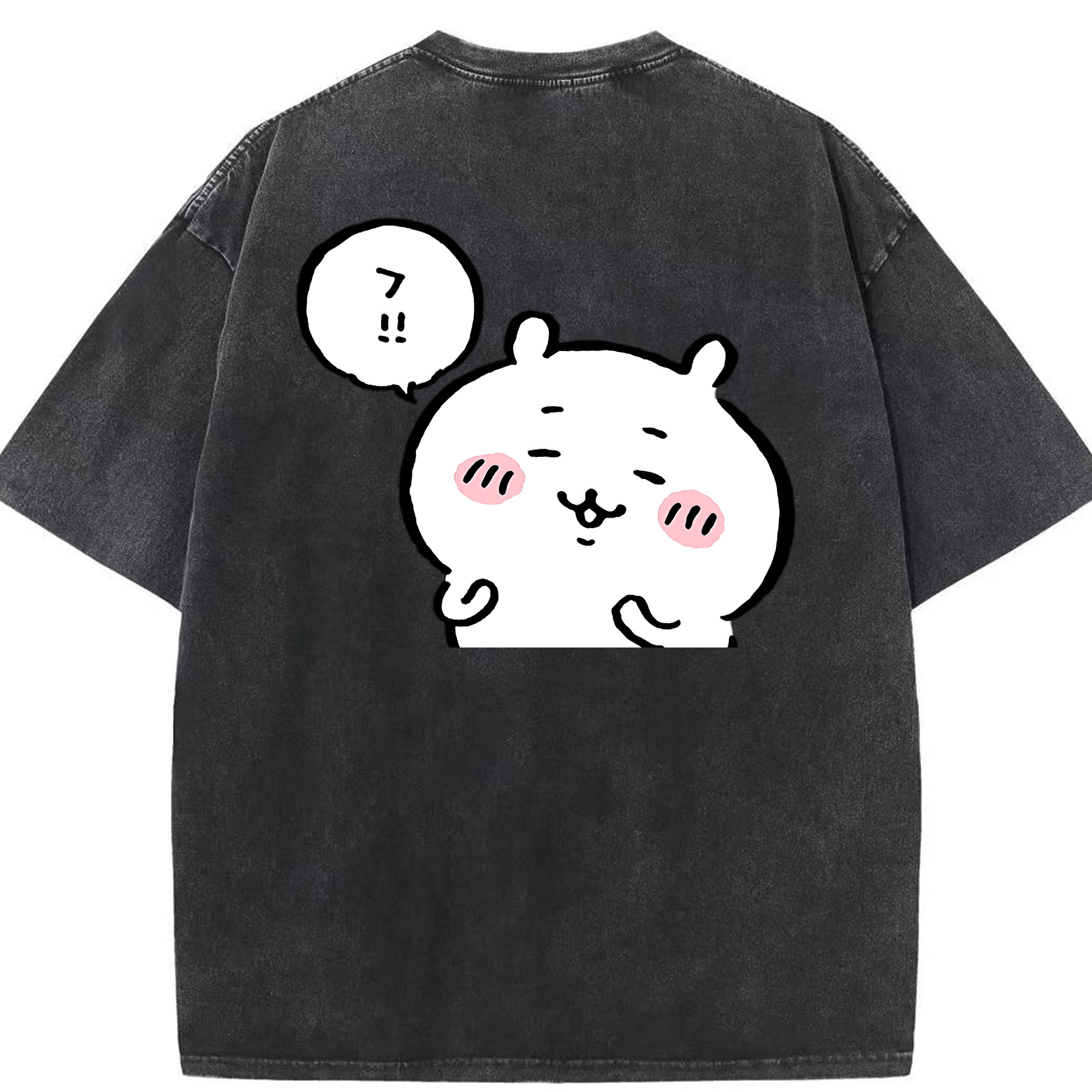 （画像用） ちいかわ ちいかわ Chii-kawa chiikawa 綿100% ヴィンテージ風 半袖Tシャツ（背面プリント）