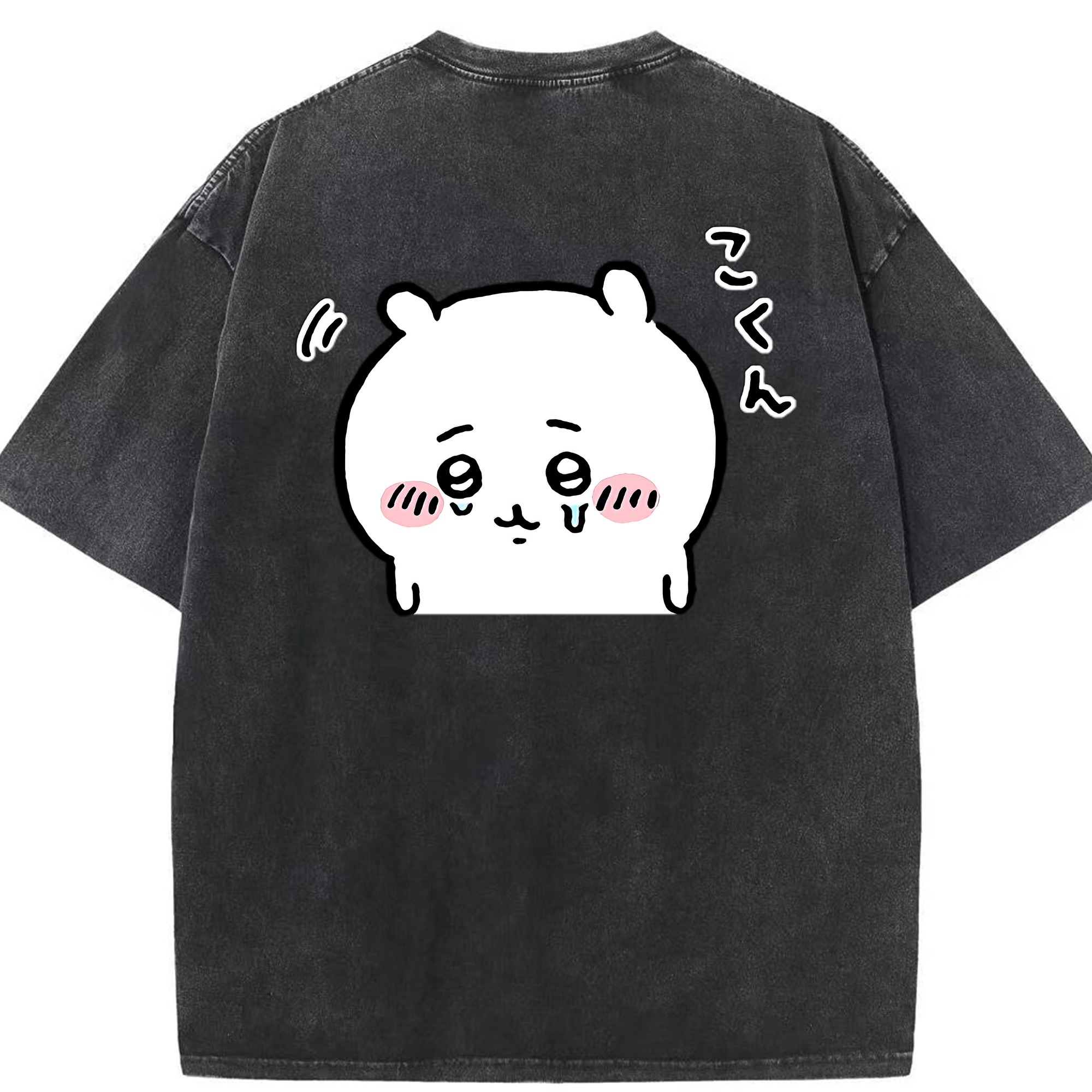 （画像用） ちいかわ ちいかわ Chii-kawa chiikawa 綿100% ヴィンテージ風 半袖Tシャツ（背面プリント）
