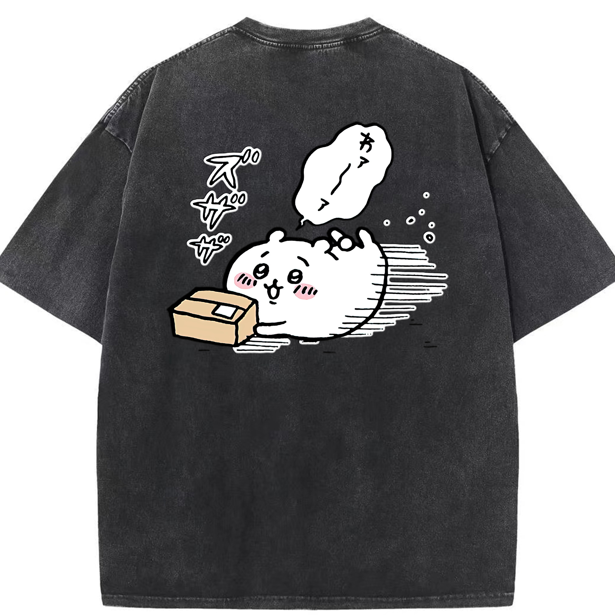（画像用） ちいかわ ちいかわ Chii-kawa chiikawa 綿100% ヴィンテージ風 半袖Tシャツ（背面プリント）