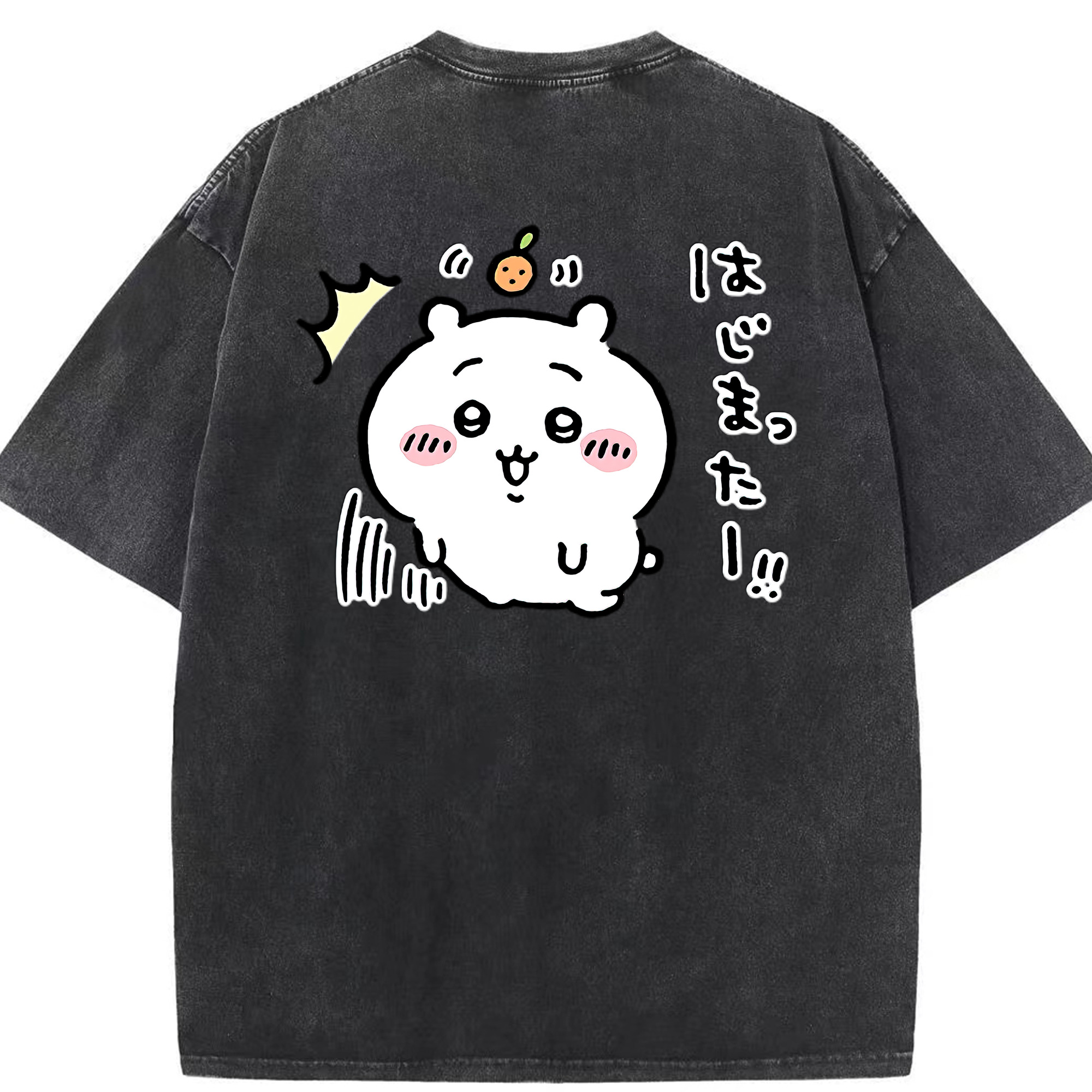 （画像用） ちいかわ ちいかわ Chii-kawa chiikawa 綿100% ヴィンテージ風 半袖Tシャツ（背面プリント）