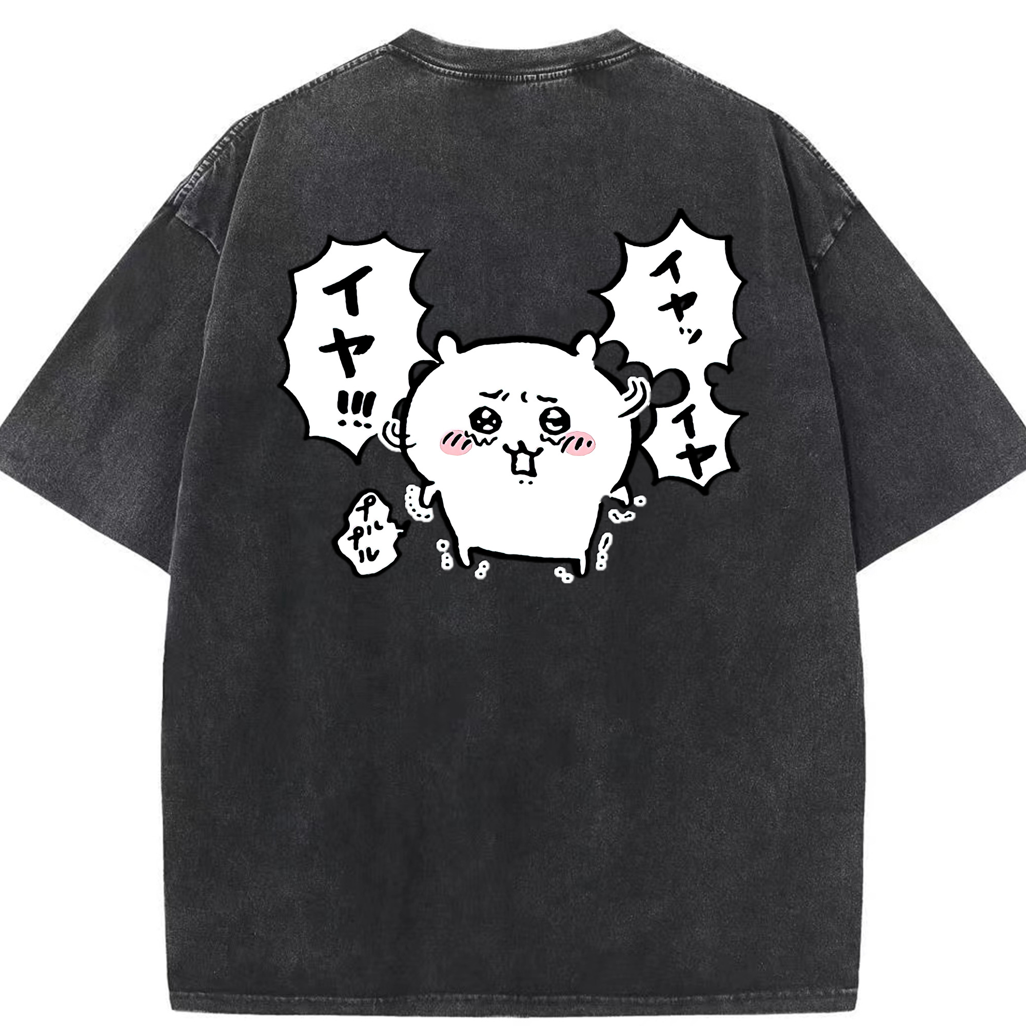 （画像用） ちいかわ ちいかわ Chii-kawa chiikawa 綿100% ヴィンテージ風 半袖Tシャツ（背面プリント）