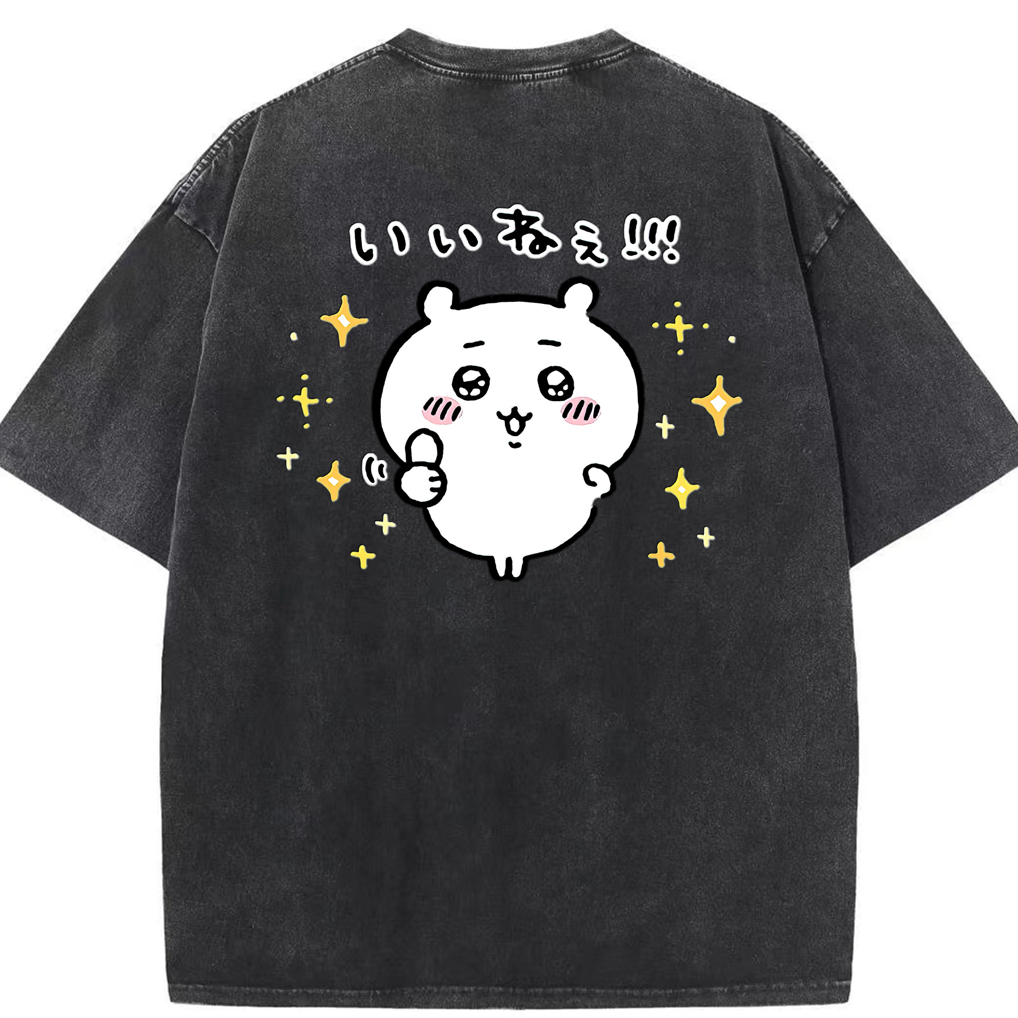 （画像用） ちいかわ ちいかわ Chii-kawa chiikawa 綿100% ヴィンテージ風 半袖Tシャツ（背面プリント）