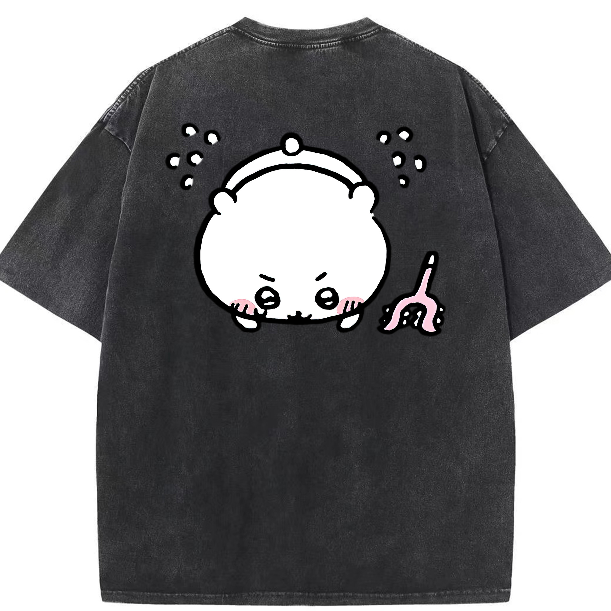 （画像用） ちいかわ ちいかわ Chii-kawa chiikawa 綿100% ヴィンテージ風 半袖Tシャツ（背面プリント）