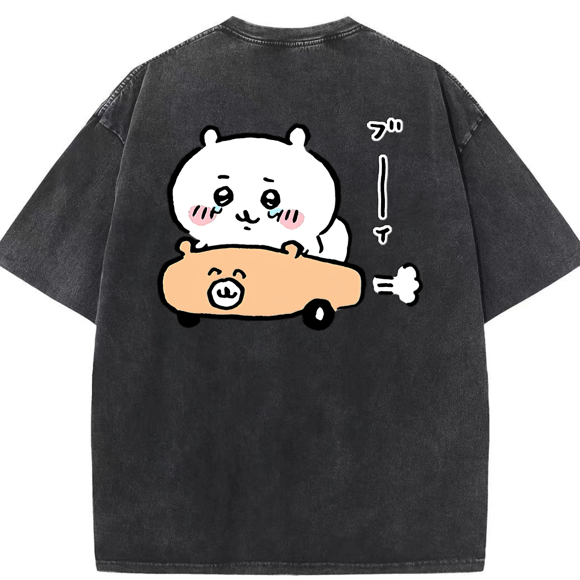 （画像用） ちいかわ ちいかわ Chii-kawa chiikawa 綿100% ヴィンテージ風 半袖Tシャツ（背面プリント）
