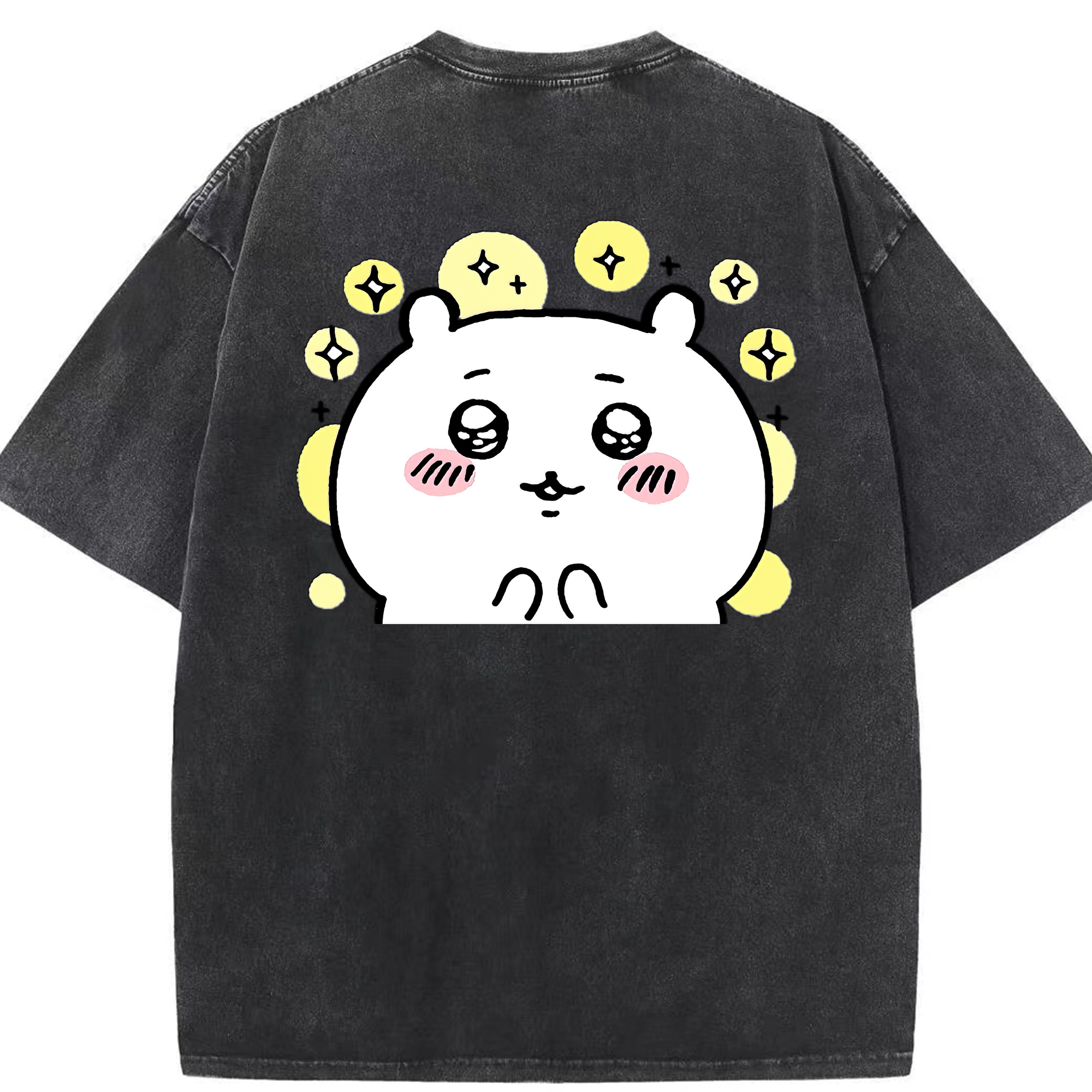 （画像用） ちいかわ ちいかわ Chii-kawa chiikawa 綿100% ヴィンテージ風 半袖Tシャツ（背面プリント）