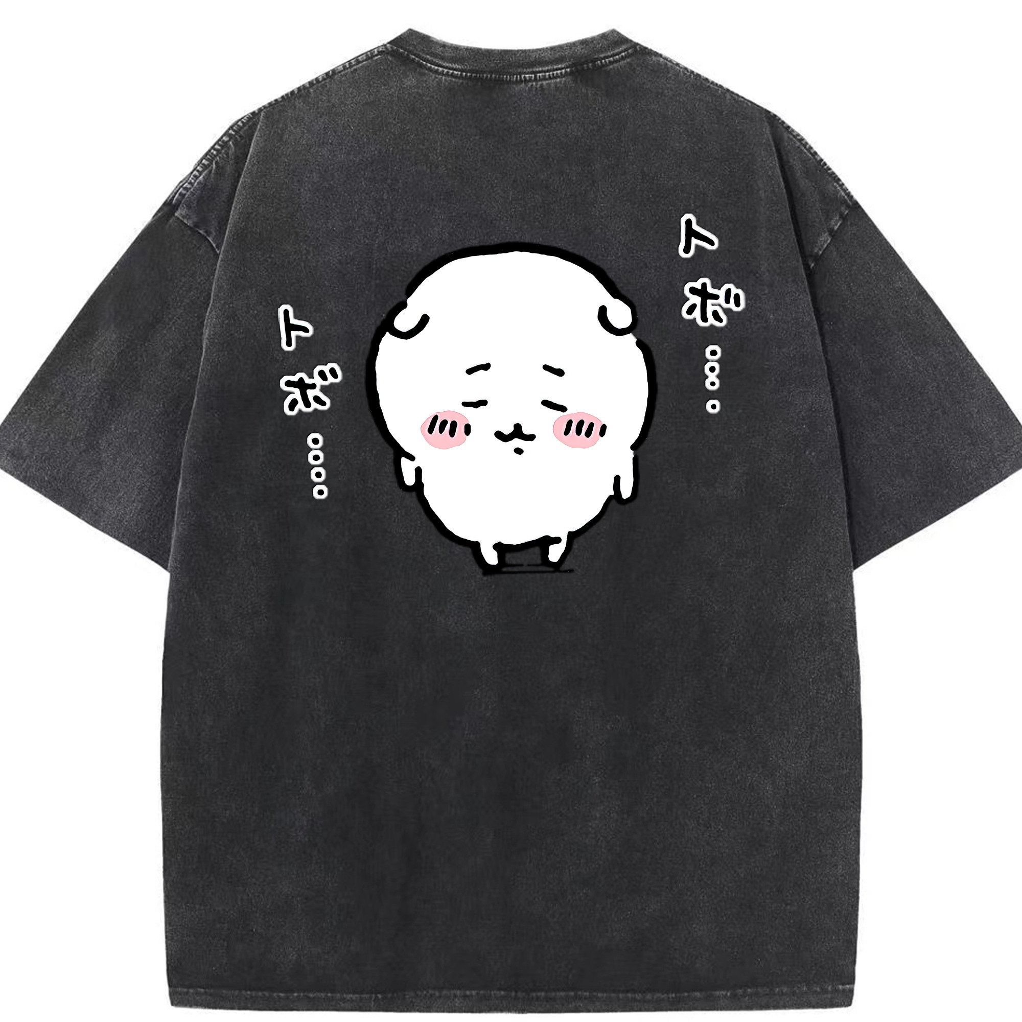 （画像用） ちいかわ ちいかわ Chii-kawa chiikawa 綿100% ヴィンテージ風 半袖Tシャツ（背面プリント）