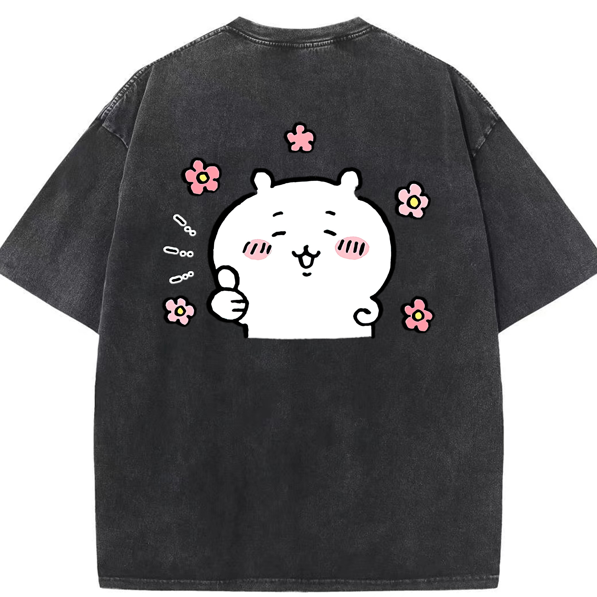 （画像用） ちいかわ ちいかわ Chii-kawa chiikawa 綿100% ヴィンテージ風 半袖Tシャツ（背面プリント）