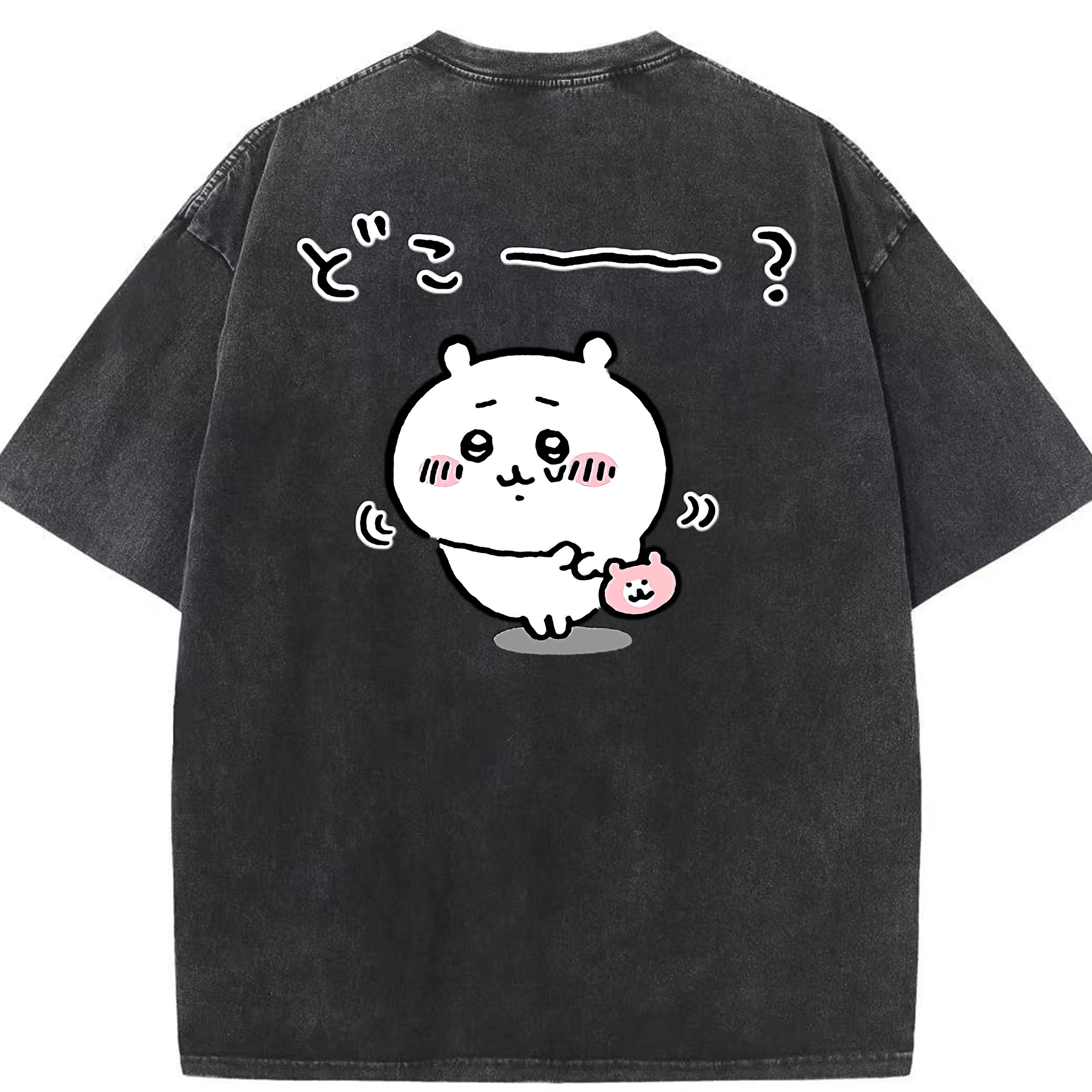 （画像用） ちいかわ ちいかわ Chii-kawa chiikawa 綿100% ヴィンテージ風 半袖Tシャツ（背面プリント）