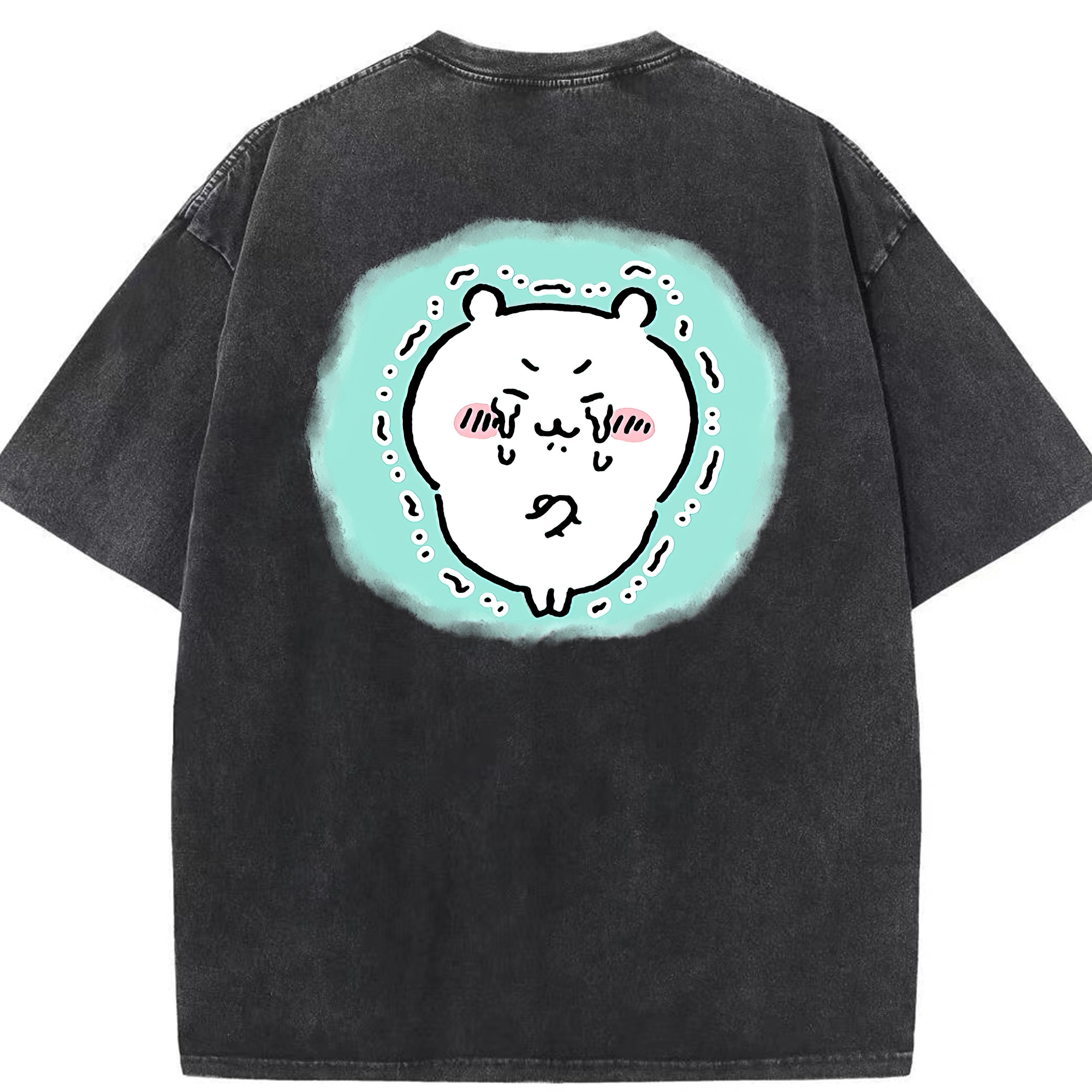 （画像用） ちいかわ ちいかわ Chii-kawa chiikawa 綿100% ヴィンテージ風 半袖Tシャツ（背面プリント）