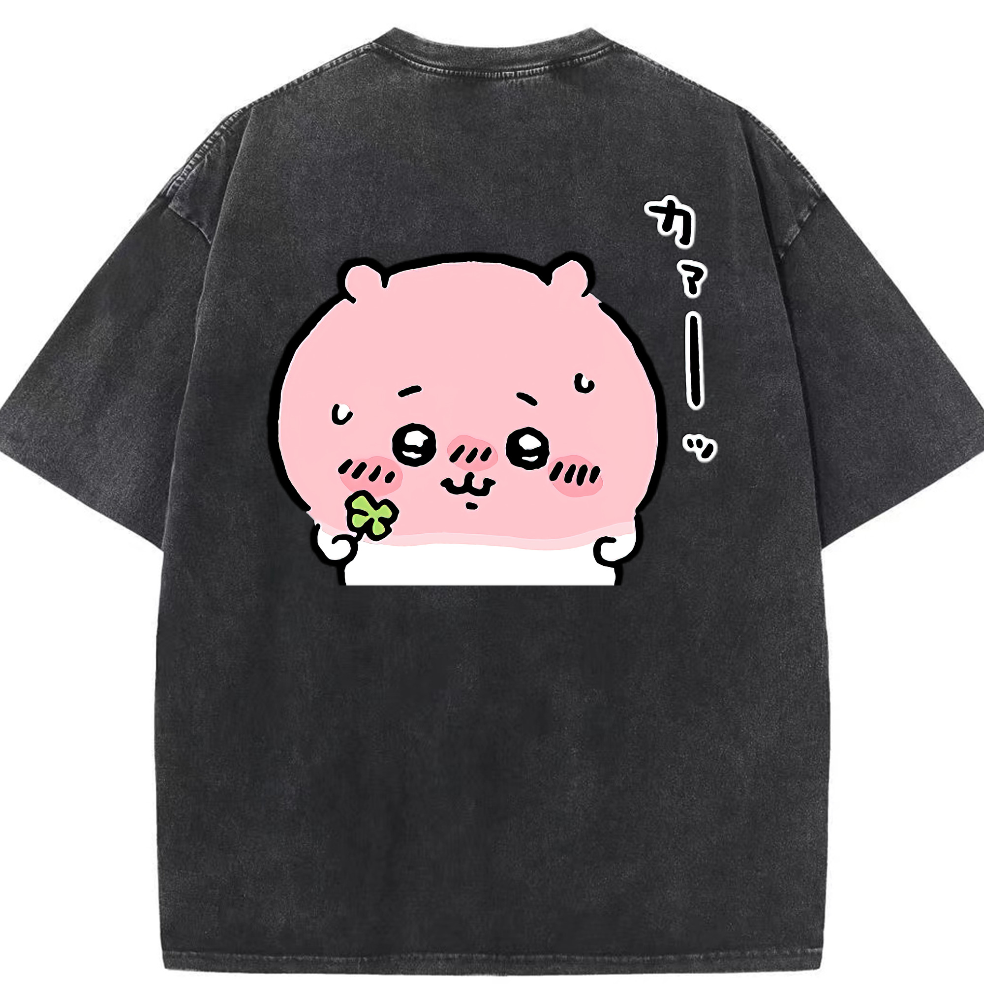 （画像用） ちいかわ ちいかわ Chii-kawa chiikawa 綿100% ヴィンテージ風 半袖Tシャツ（背面プリント）