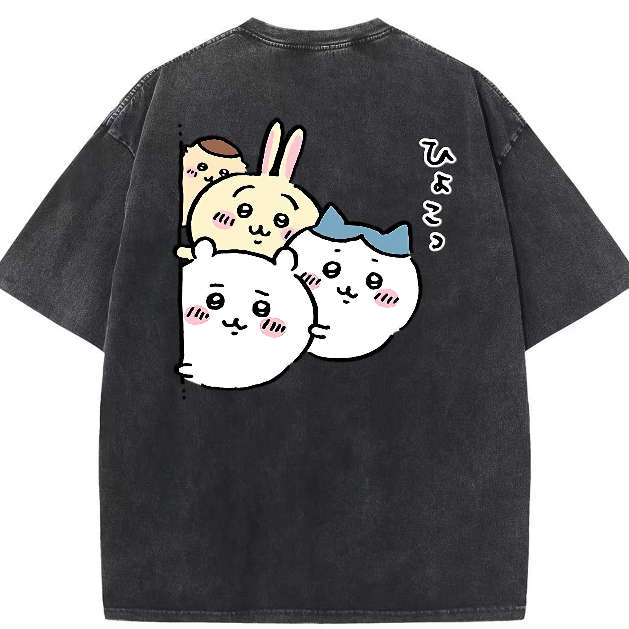 （画像用） ちいかわ ちいかわ Chii-kawa chiikawa 綿100% ヴィンテージ風 半袖Tシャツ（背面プリント）