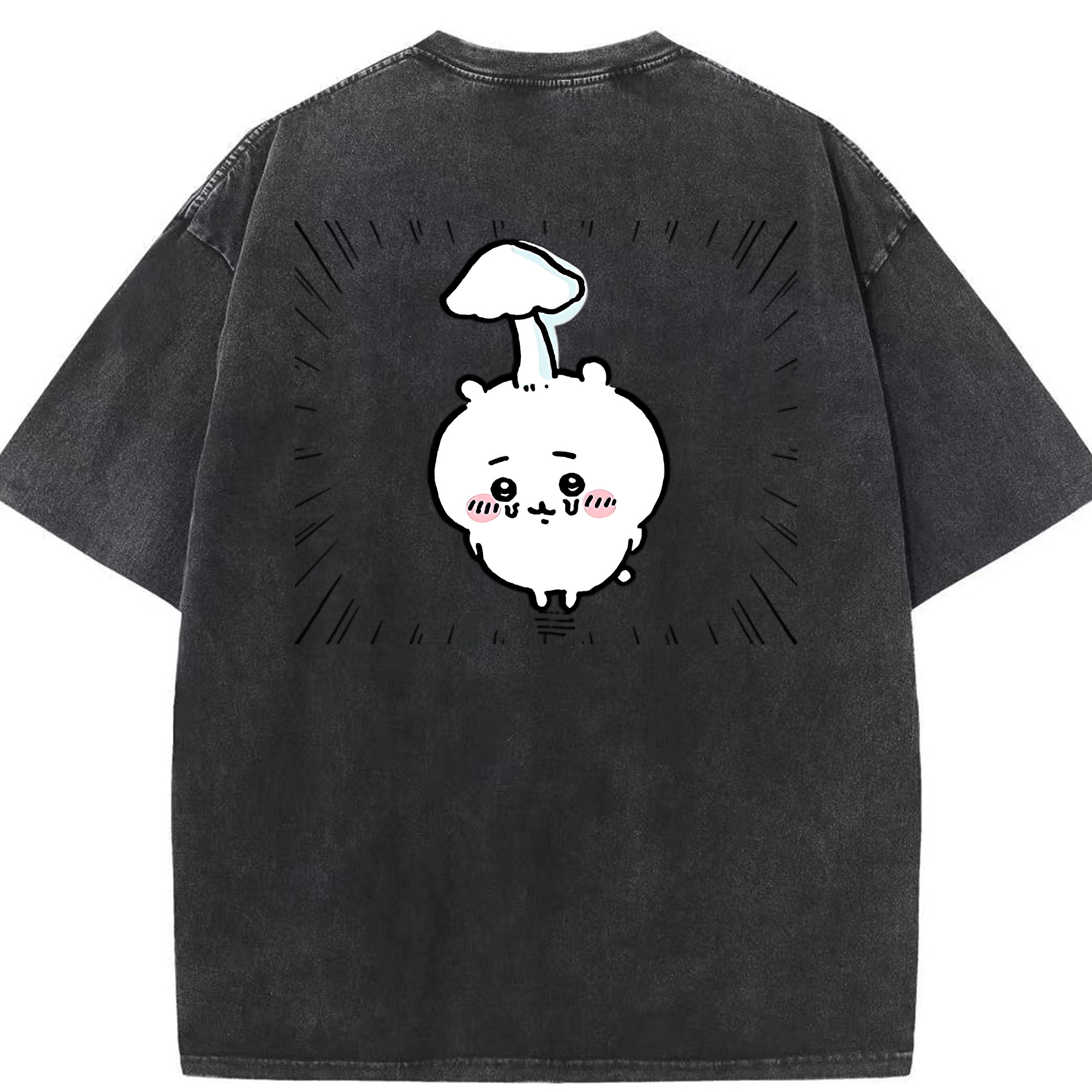 （画像用） ちいかわ ちいかわ Chii-kawa chiikawa 綿100% ヴィンテージ風 半袖Tシャツ（背面プリント）