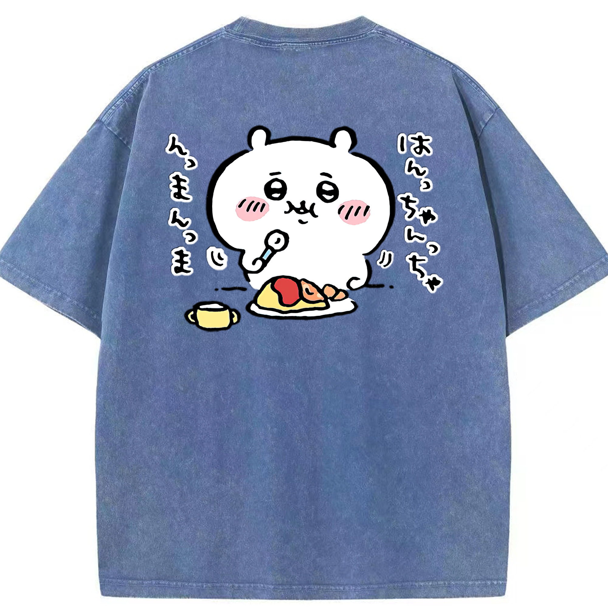 （画像用） ちいかわ ちいかわ Chii-kawa chiikawa 綿100% ヴィンテージ風 半袖Tシャツ（背面プリント）