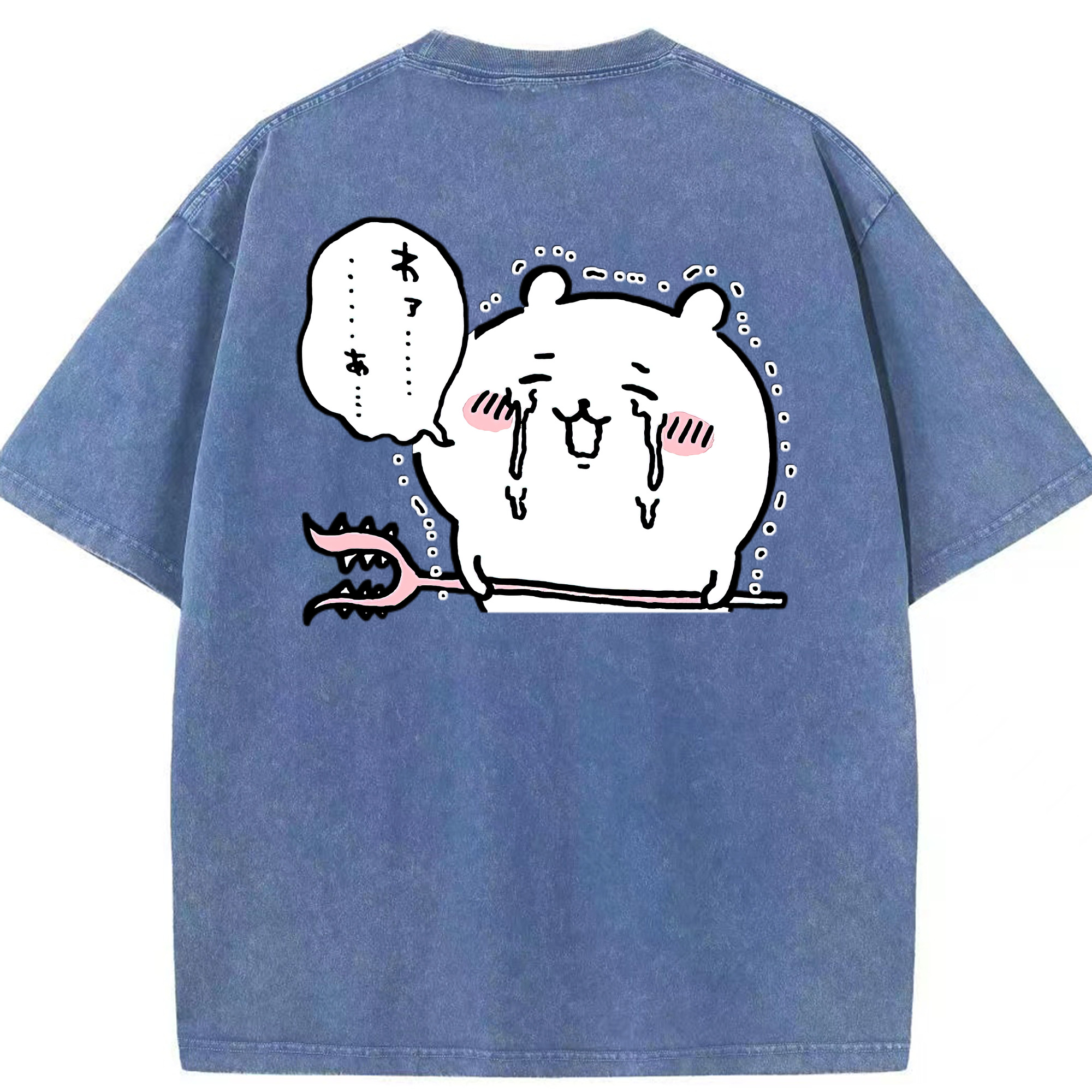 （画像用） ちいかわ ちいかわ Chii-kawa chiikawa 綿100% ヴィンテージ風 半袖Tシャツ（背面プリント）