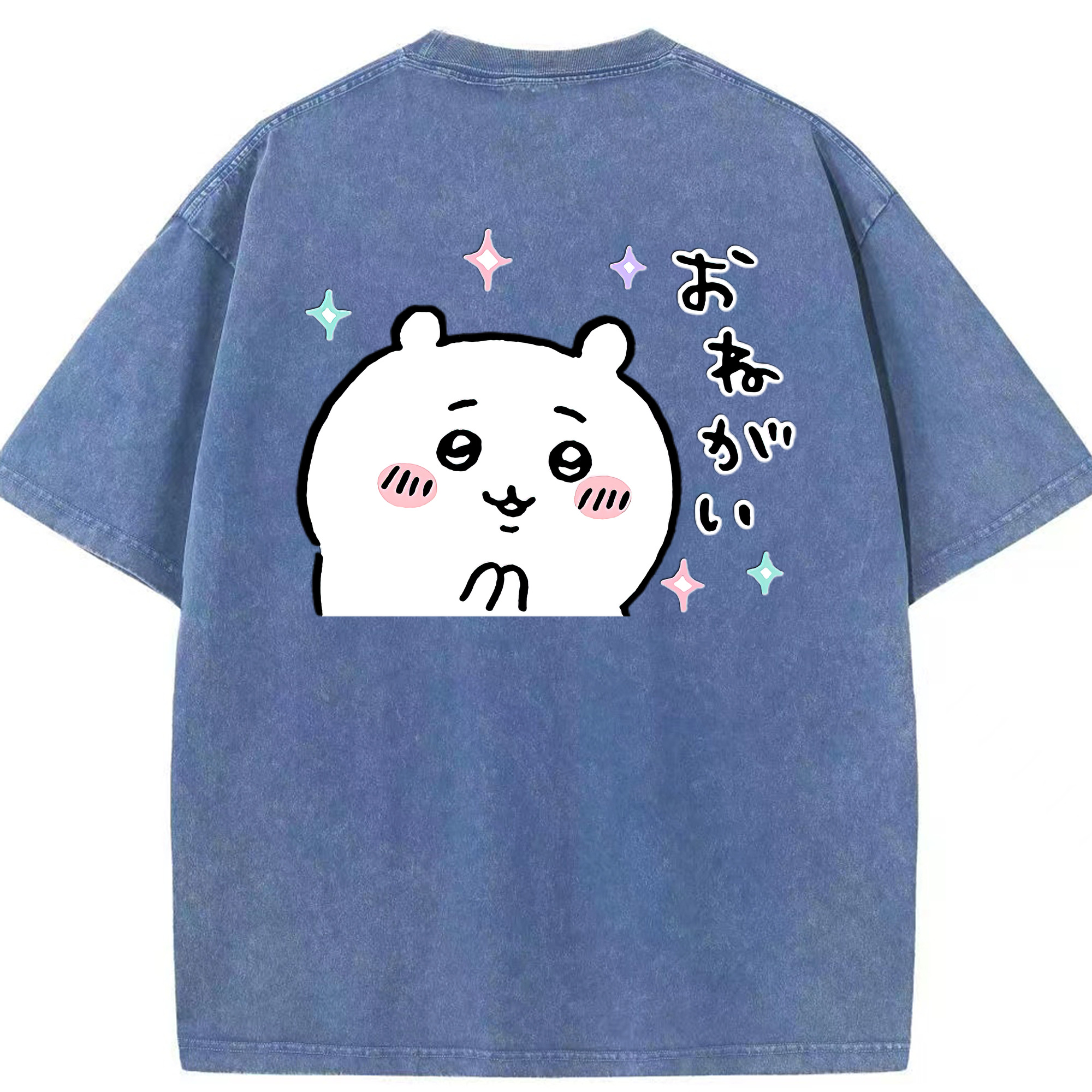 （画像用） ちいかわ ちいかわ Chii-kawa chiikawa 綿100% ヴィンテージ風 半袖Tシャツ（背面プリント）