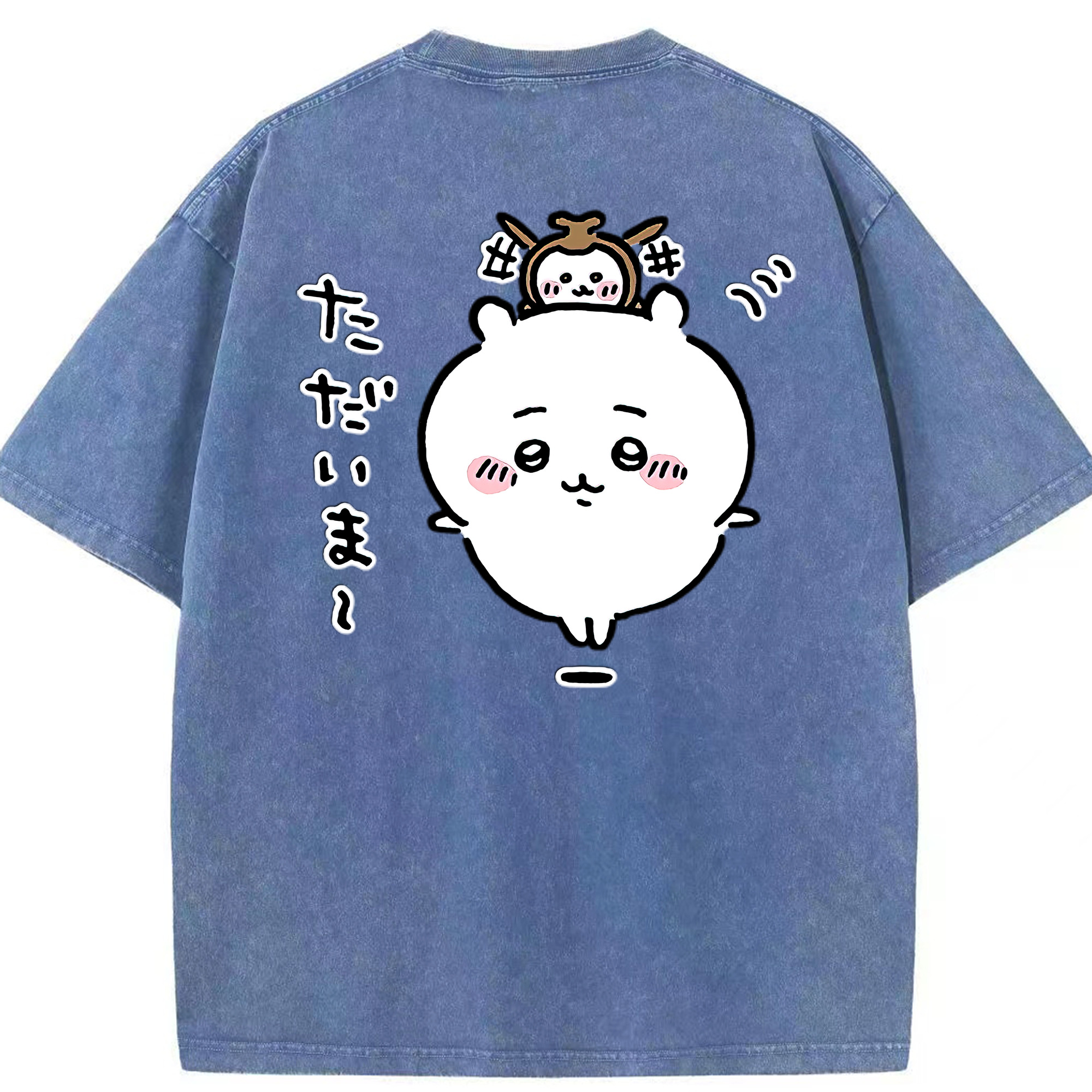 （画像用） ちいかわ ちいかわ Chii-kawa chiikawa 綿100% ヴィンテージ風 半袖Tシャツ（背面プリント）