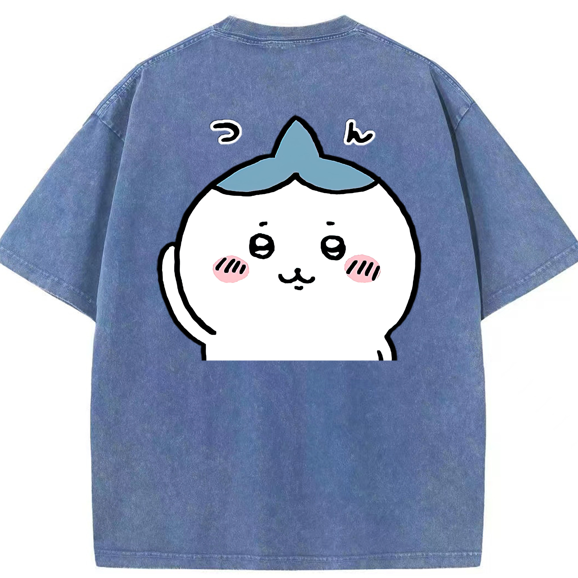 （画像用） ちいかわ ハチワレ Chii-kawa hachiware 綿100% ヴィンテージ風 半袖Tシャツ（背面プリント）