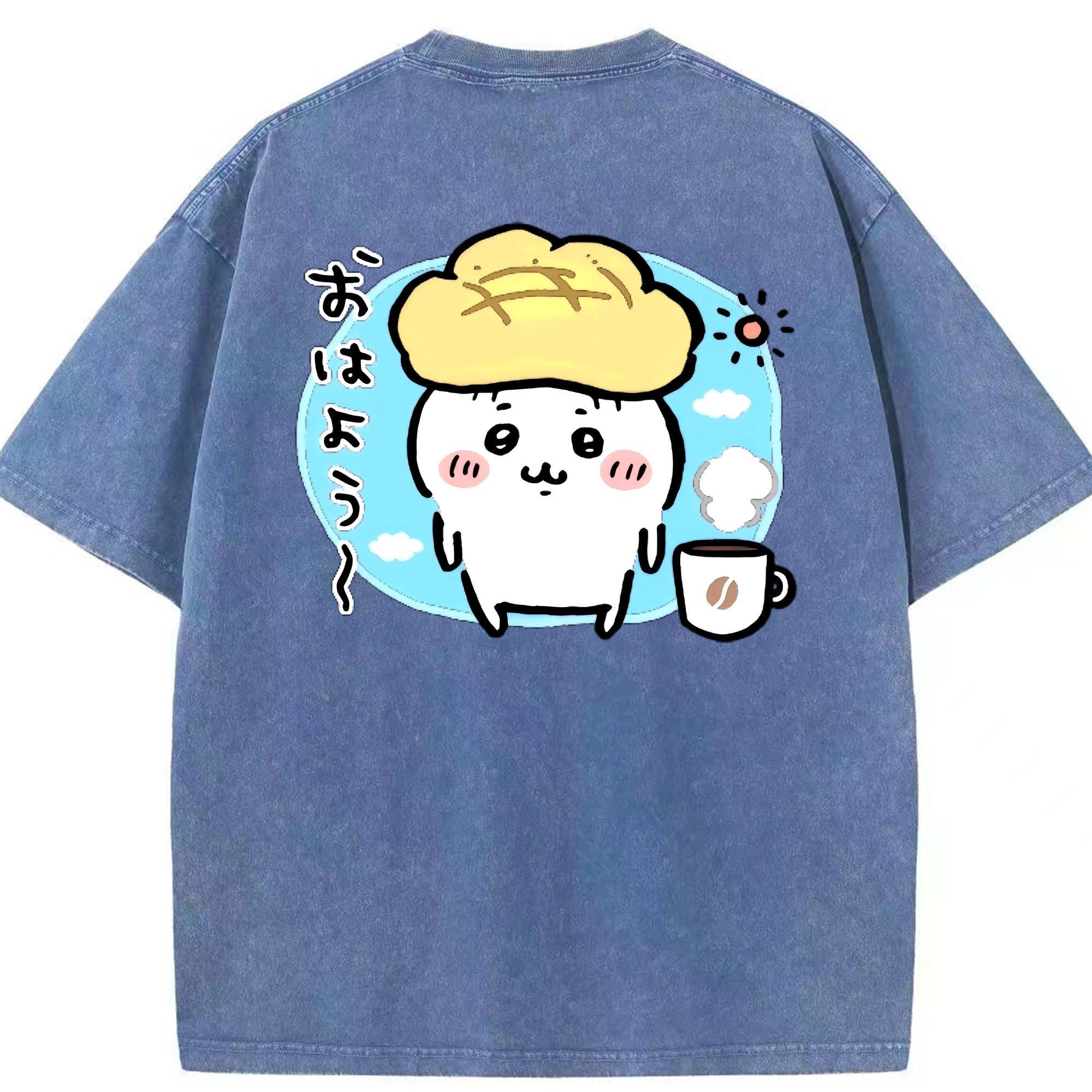 （画像用） ちいかわ ちいかわ Chii-kawa chiikawa 綿100% ヴィンテージ風 半袖Tシャツ（背面プリント）