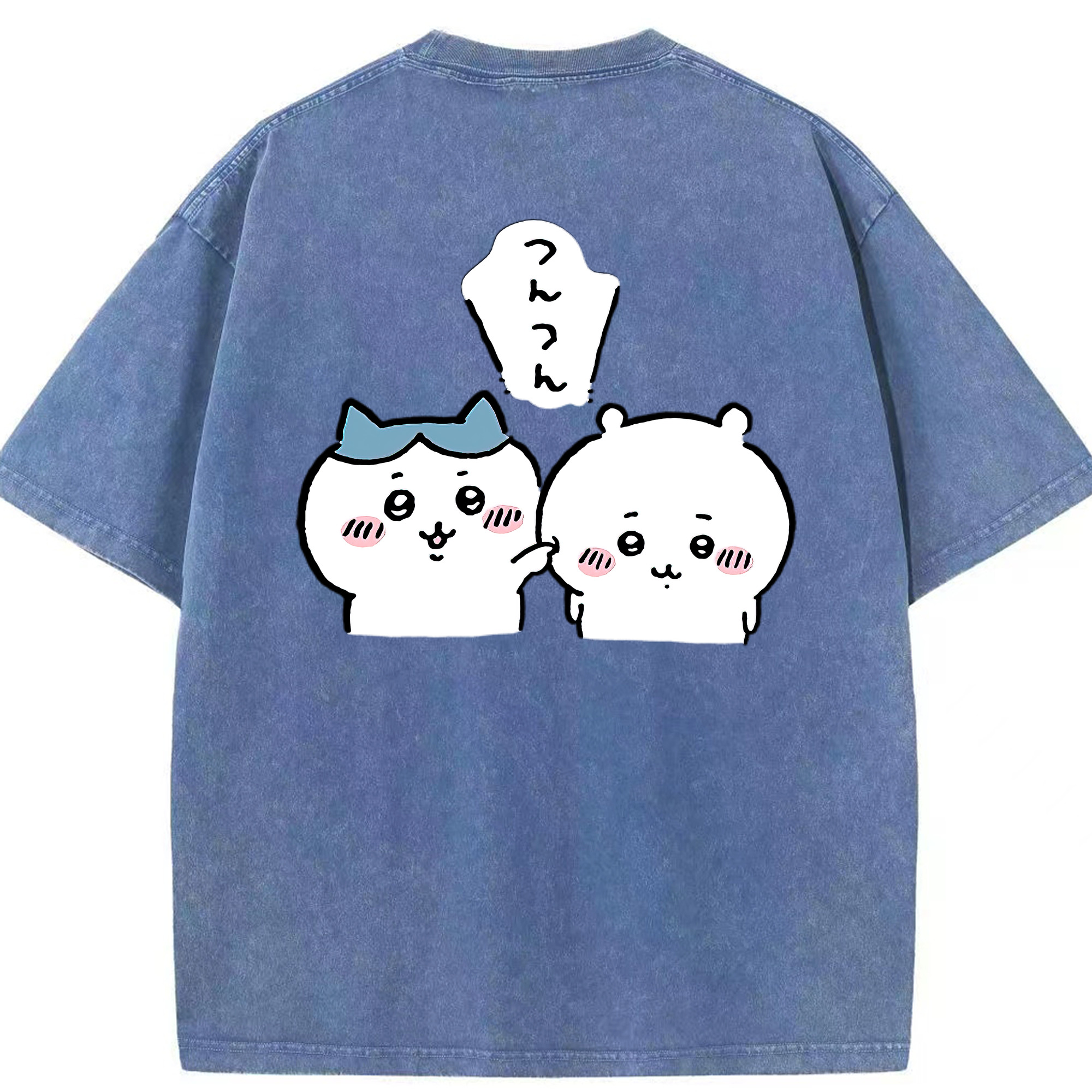 （画像用） ちいかわ ちいかわ Chii-kawa chiikawa 綿100% ヴィンテージ風 半袖Tシャツ（背面プリント）